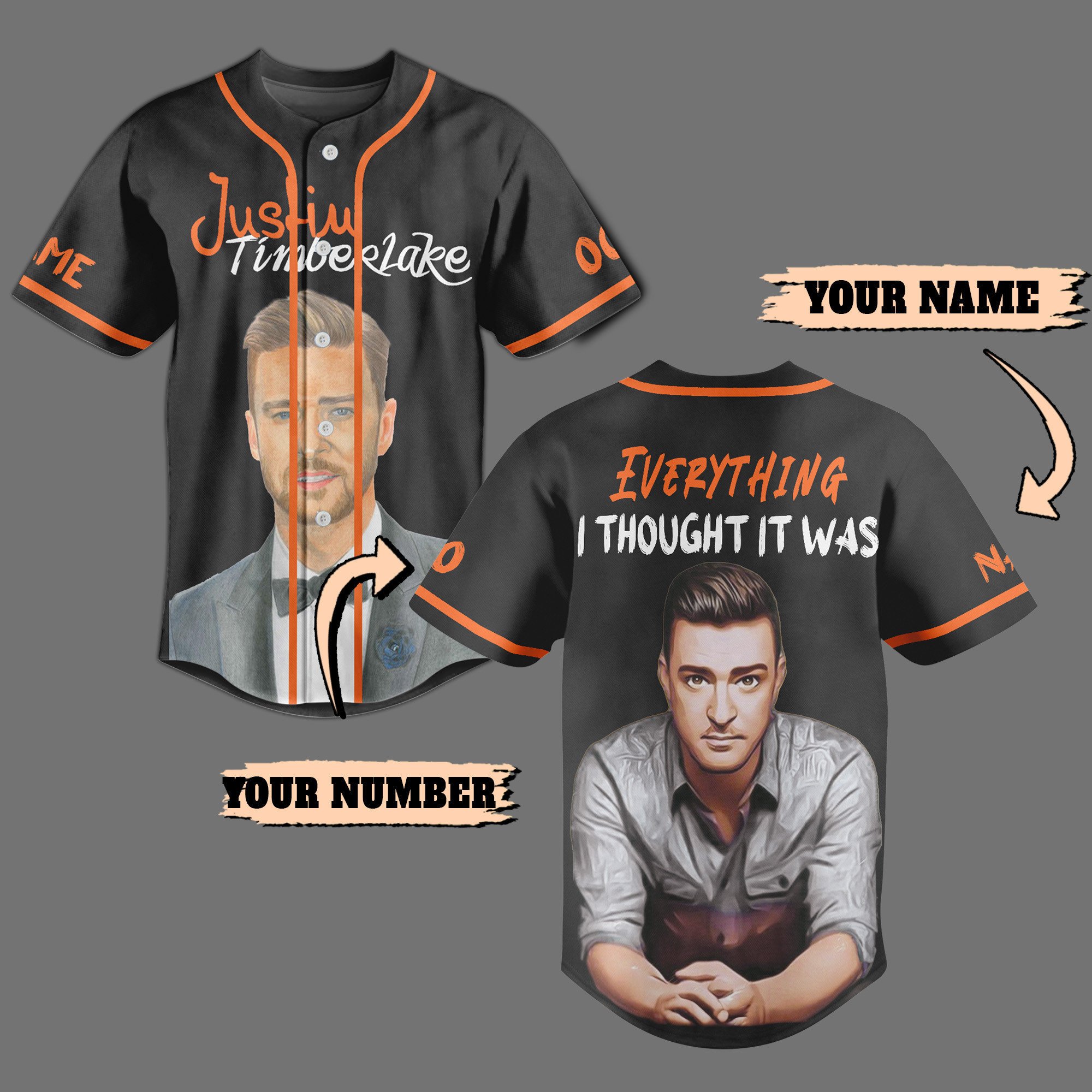 Justin Timberlake Baseball Jersey For Fans