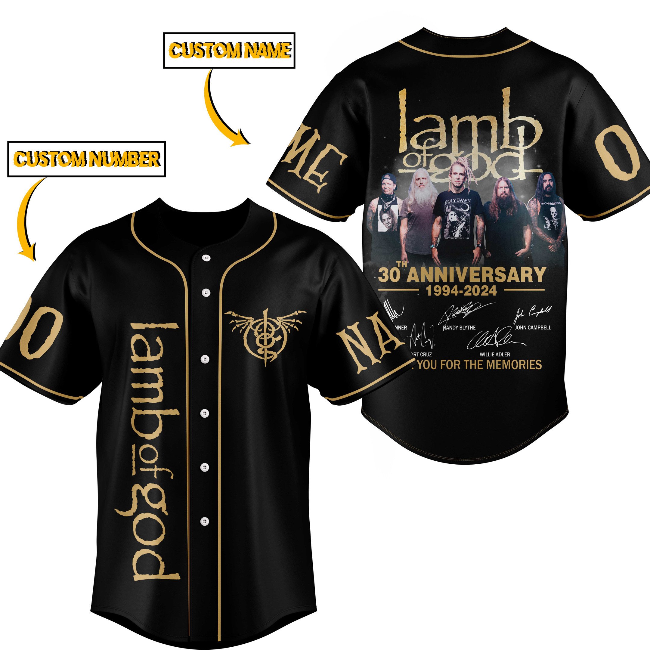 Lamb Of God Baseball Jersey For Fans