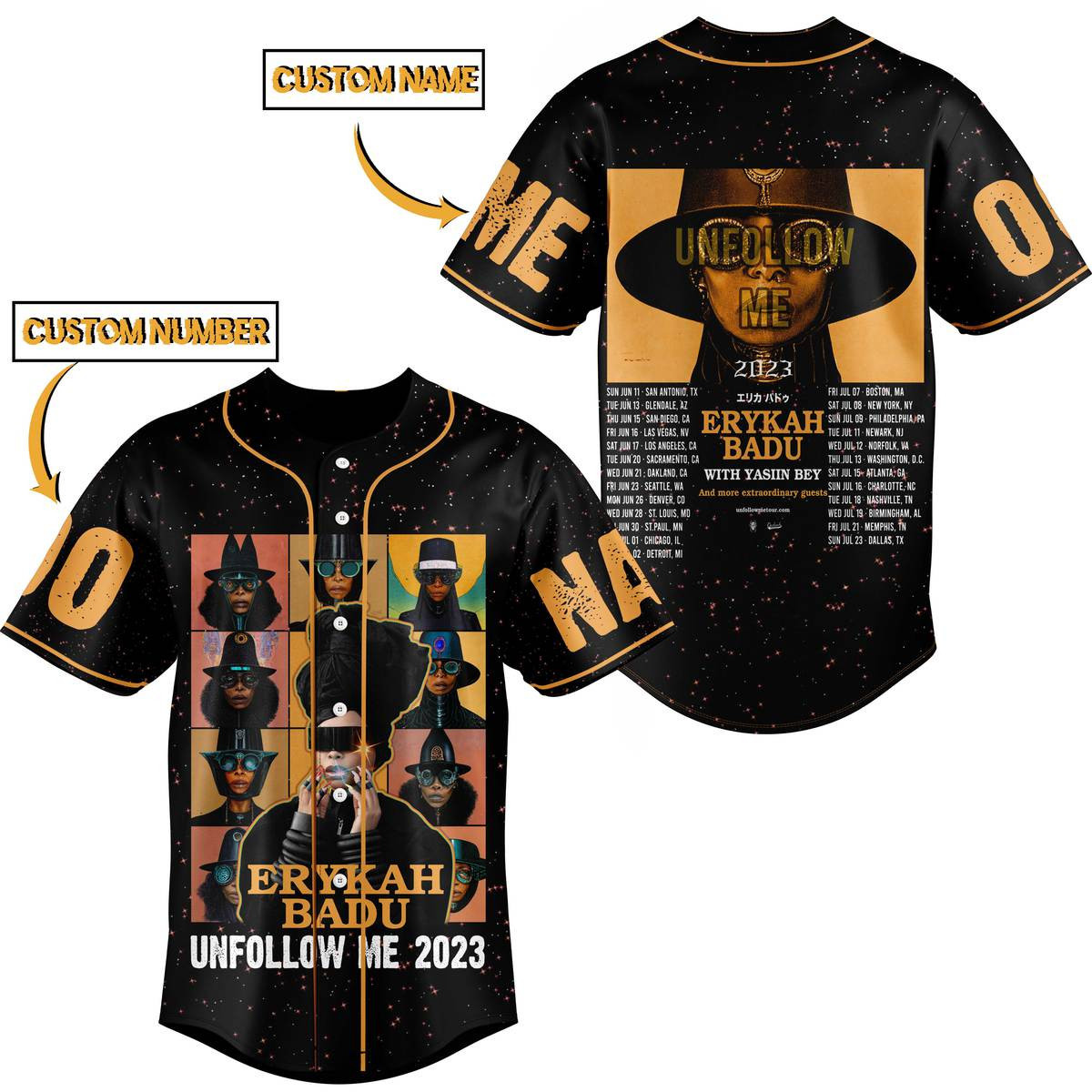 Erykah Badu Baseball Jersey For Fans