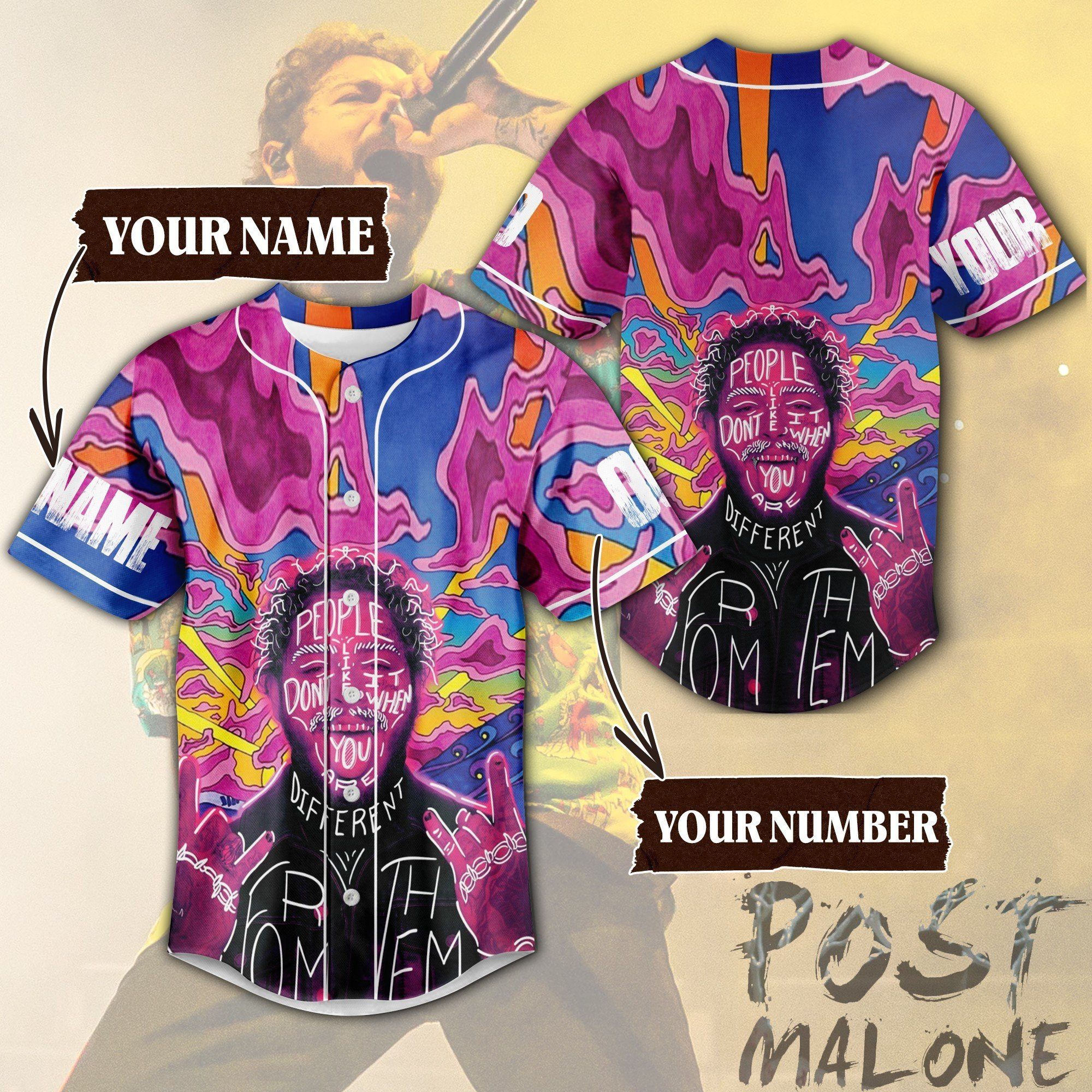 Post Malone Baseball Jersey For Fans