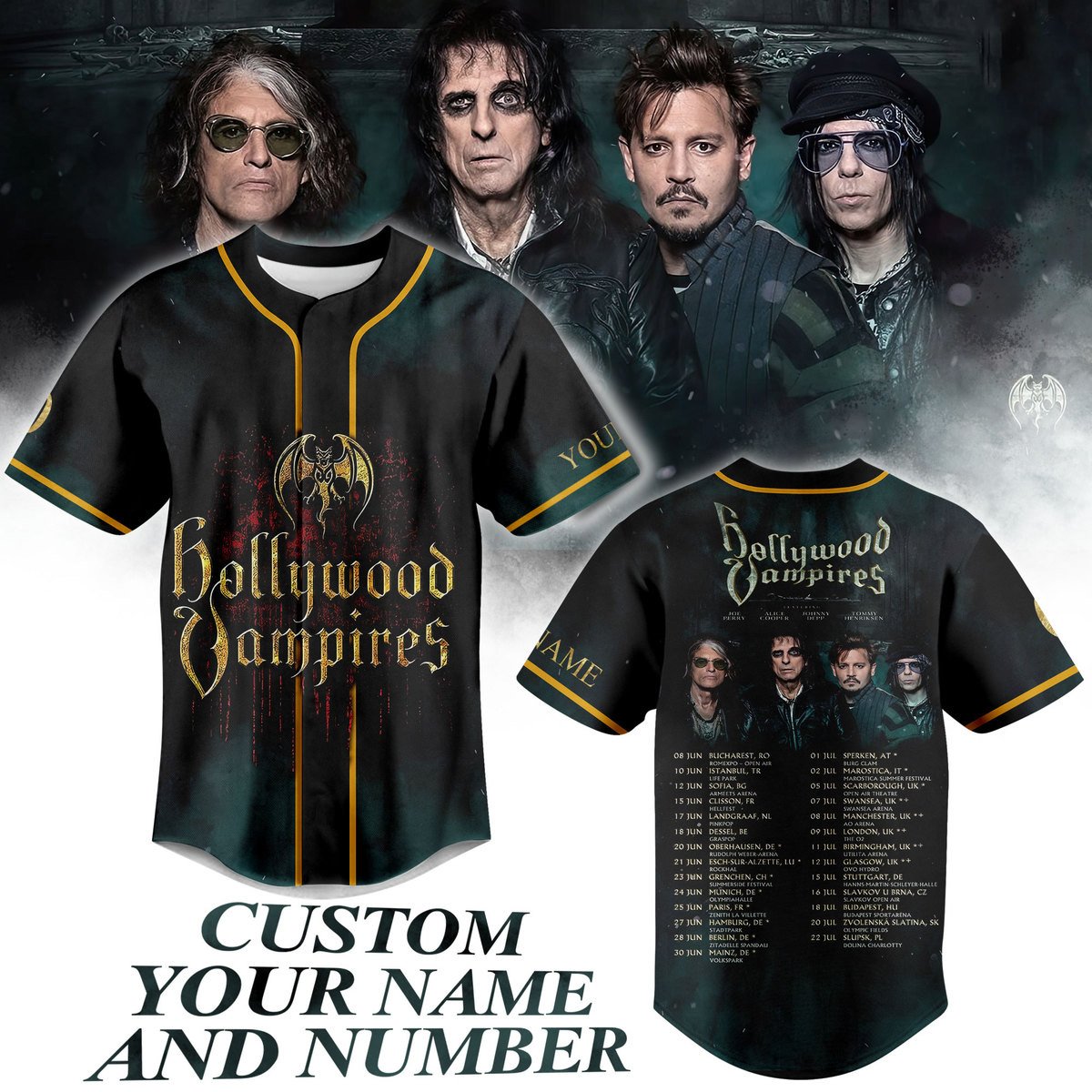 Hollywood Vampires Baseball Jersey For Fans