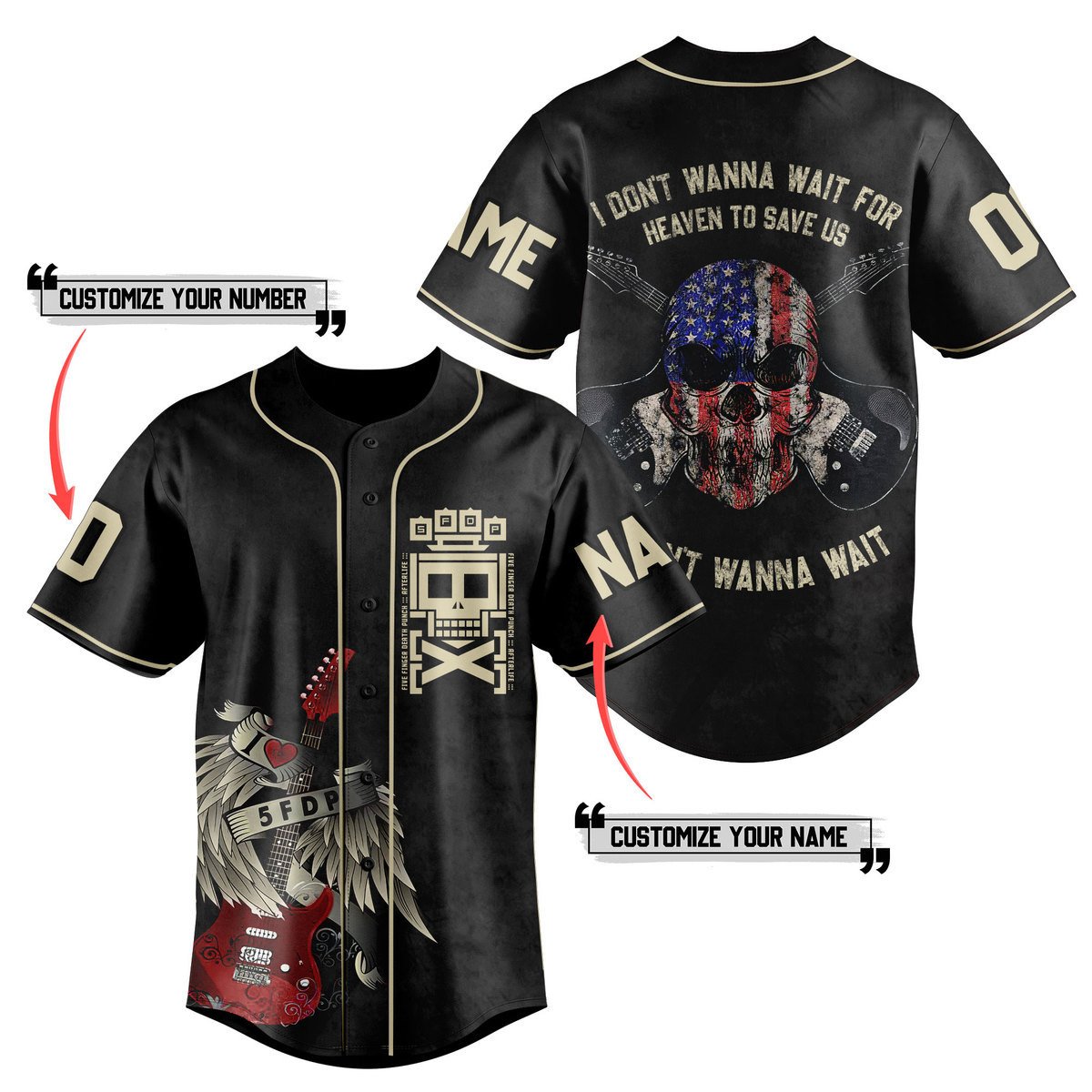 Five Finger Death Punch Baseball Jersey For Fans