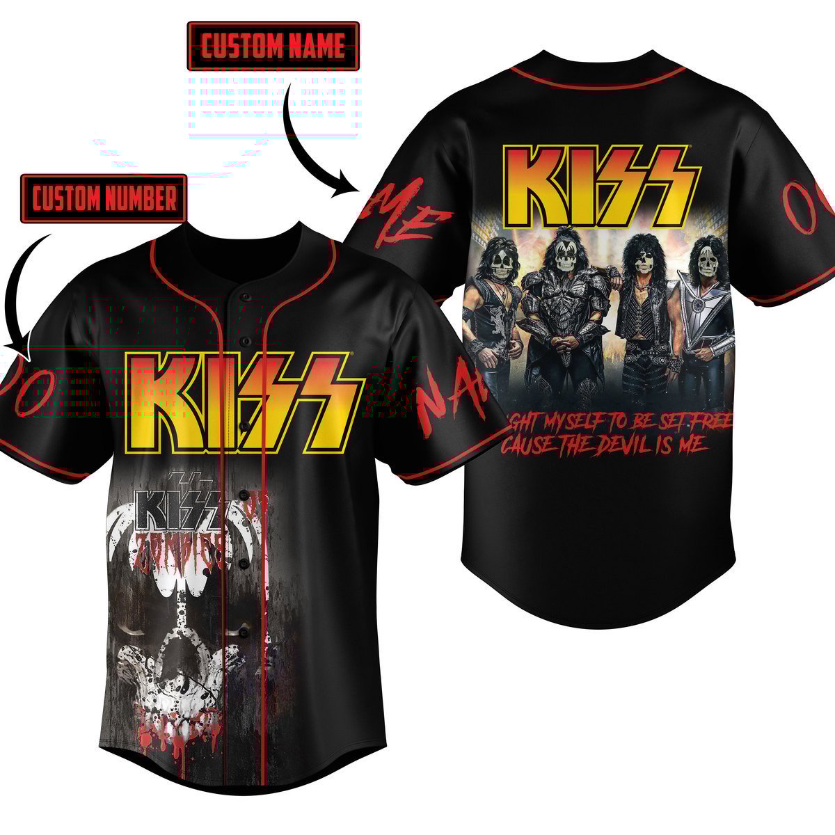 Kiss Baseball Jersey For Fans