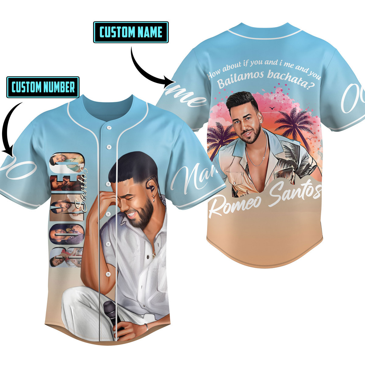 Romeo Santos Baseball Jersey For Fans
