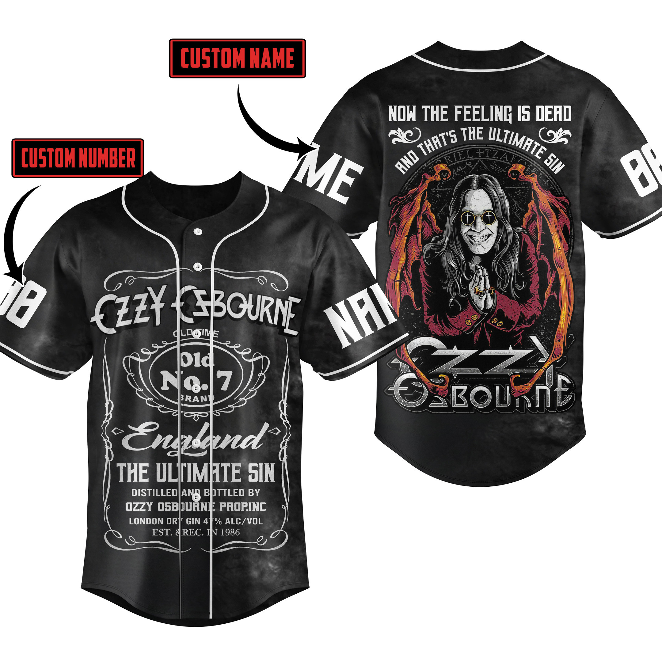 Ozzy Osbourne Baseball Jersey For Fans