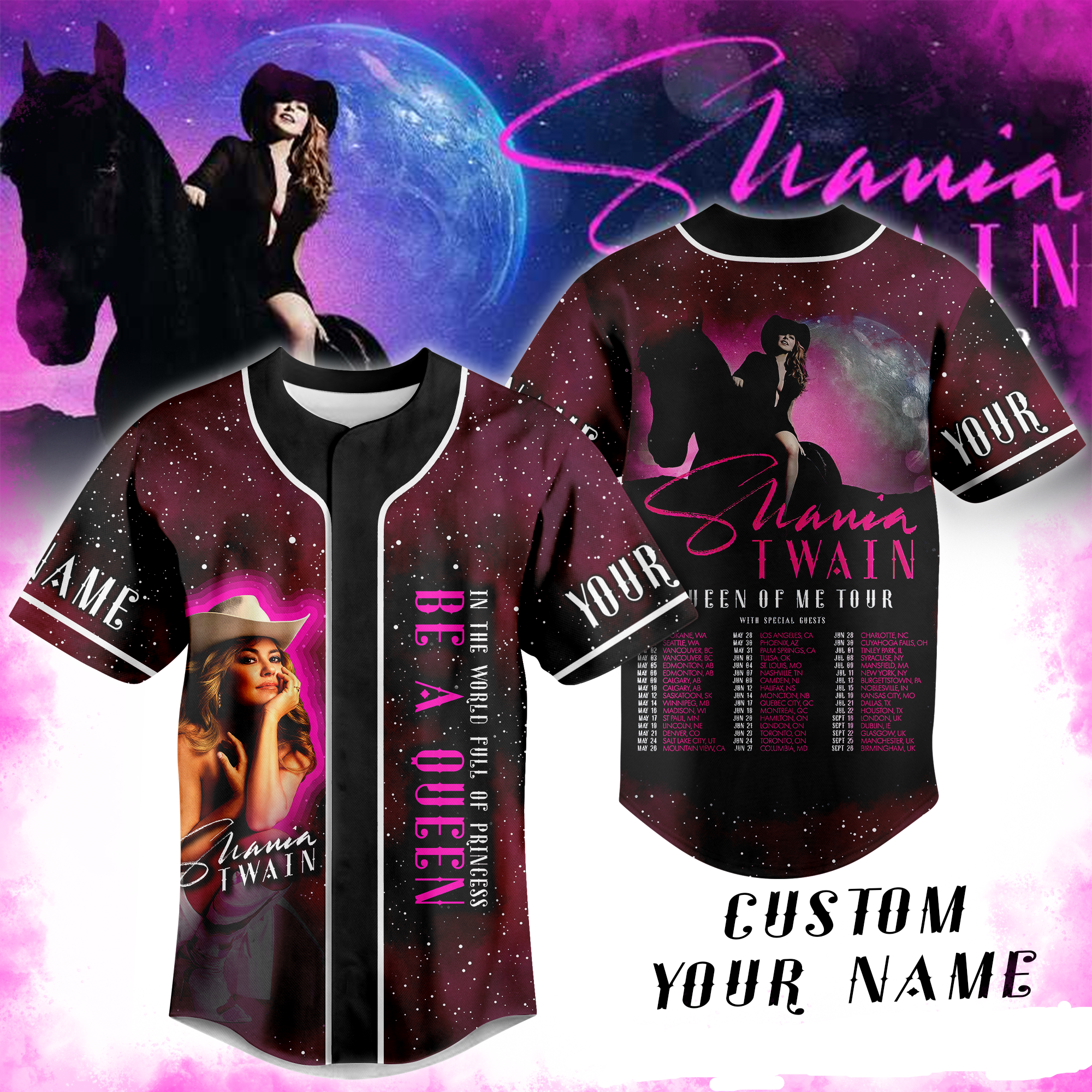 Shania Twain Baseball Jersey For Fans