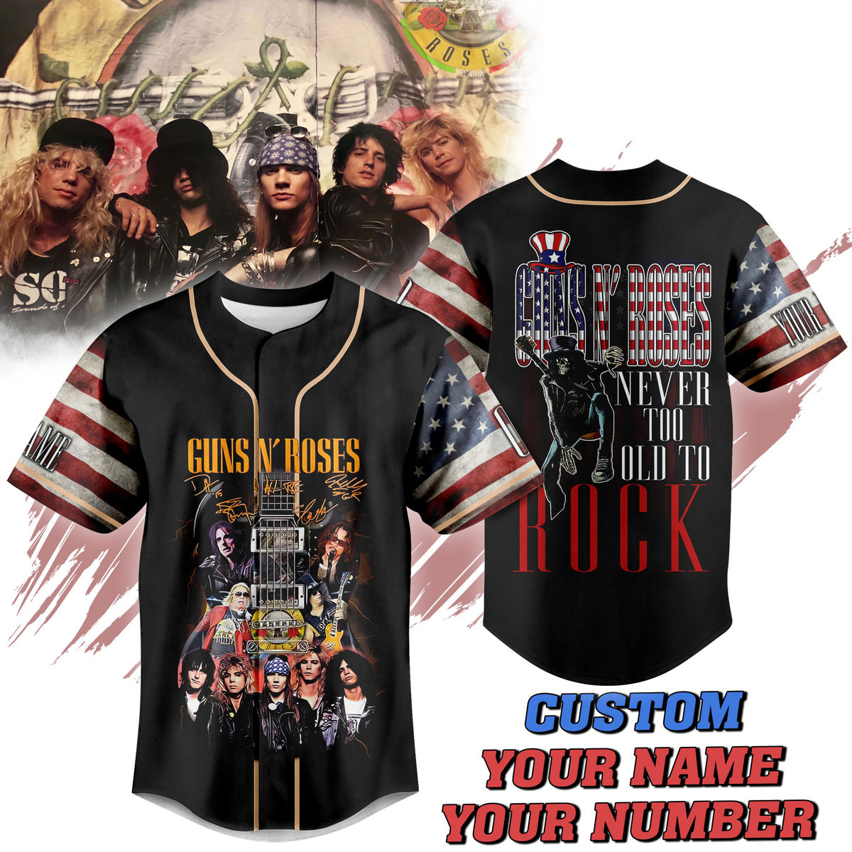 Guns N?Roses Baseball Jersey For Fans