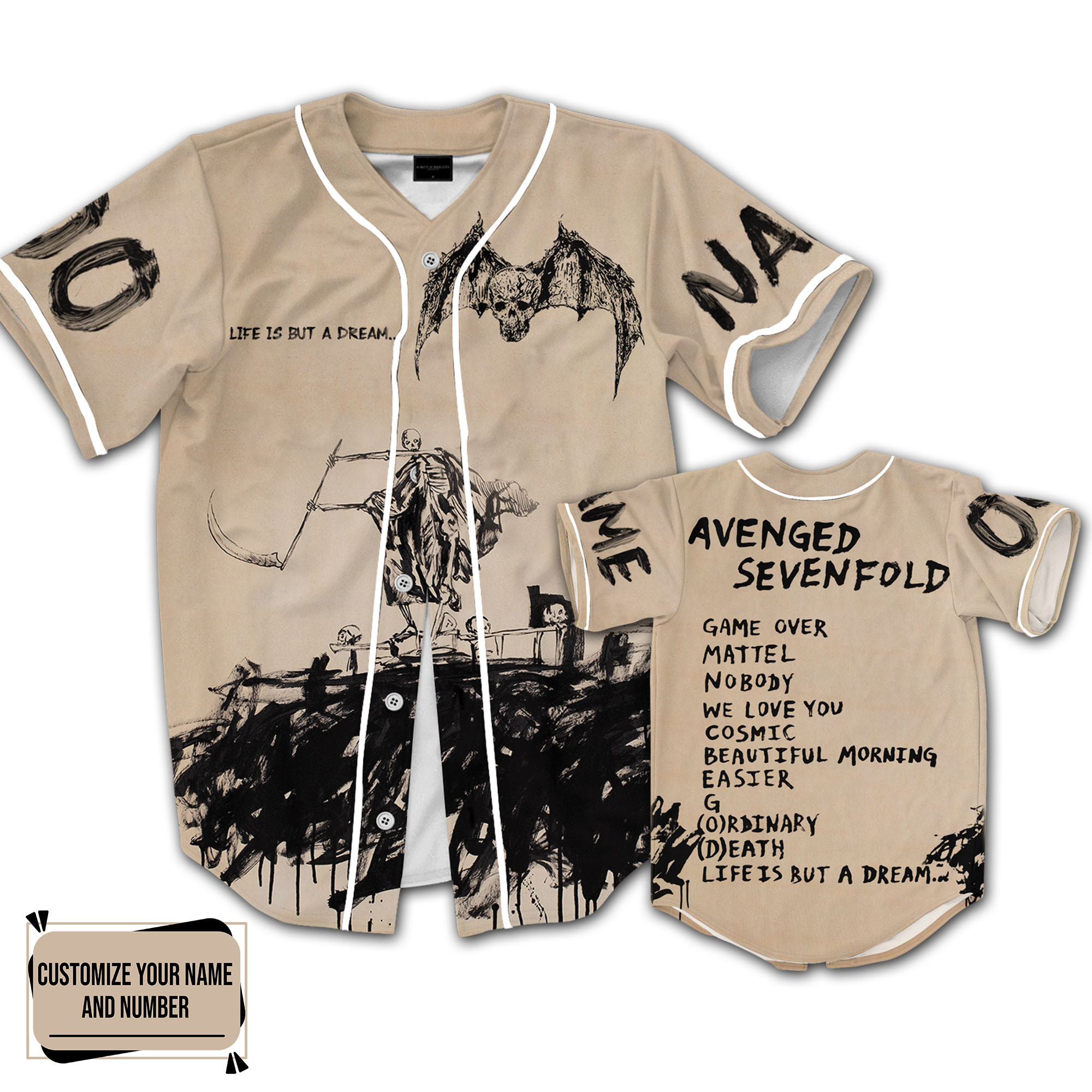 Avenged Sevenfold Baseball Jersey For Fans