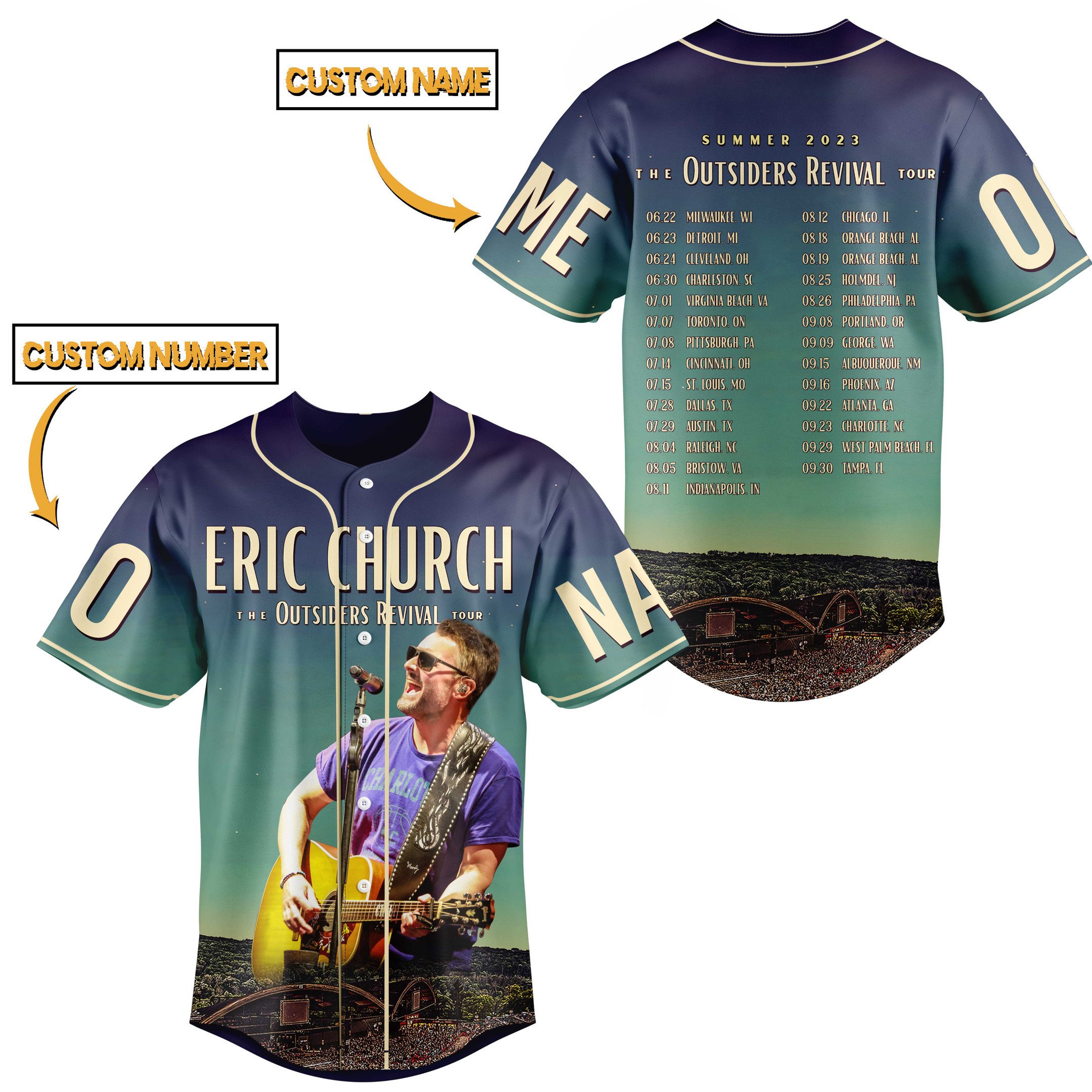Eric Church Baseball Jersey For Fans