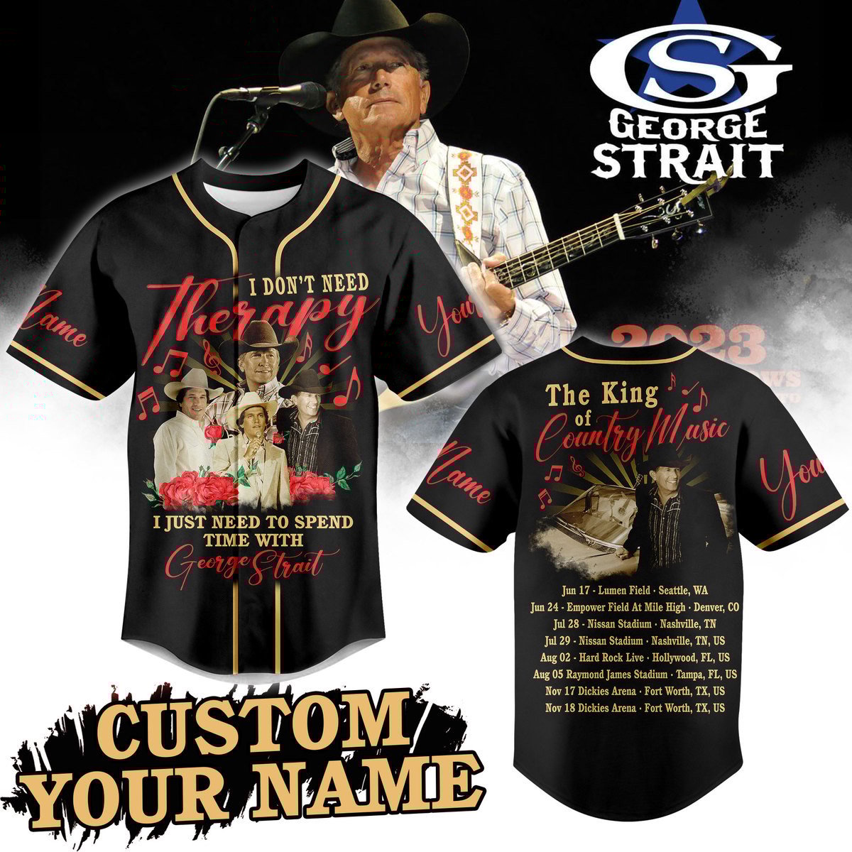 George Strait Baseball Jersey For Fans