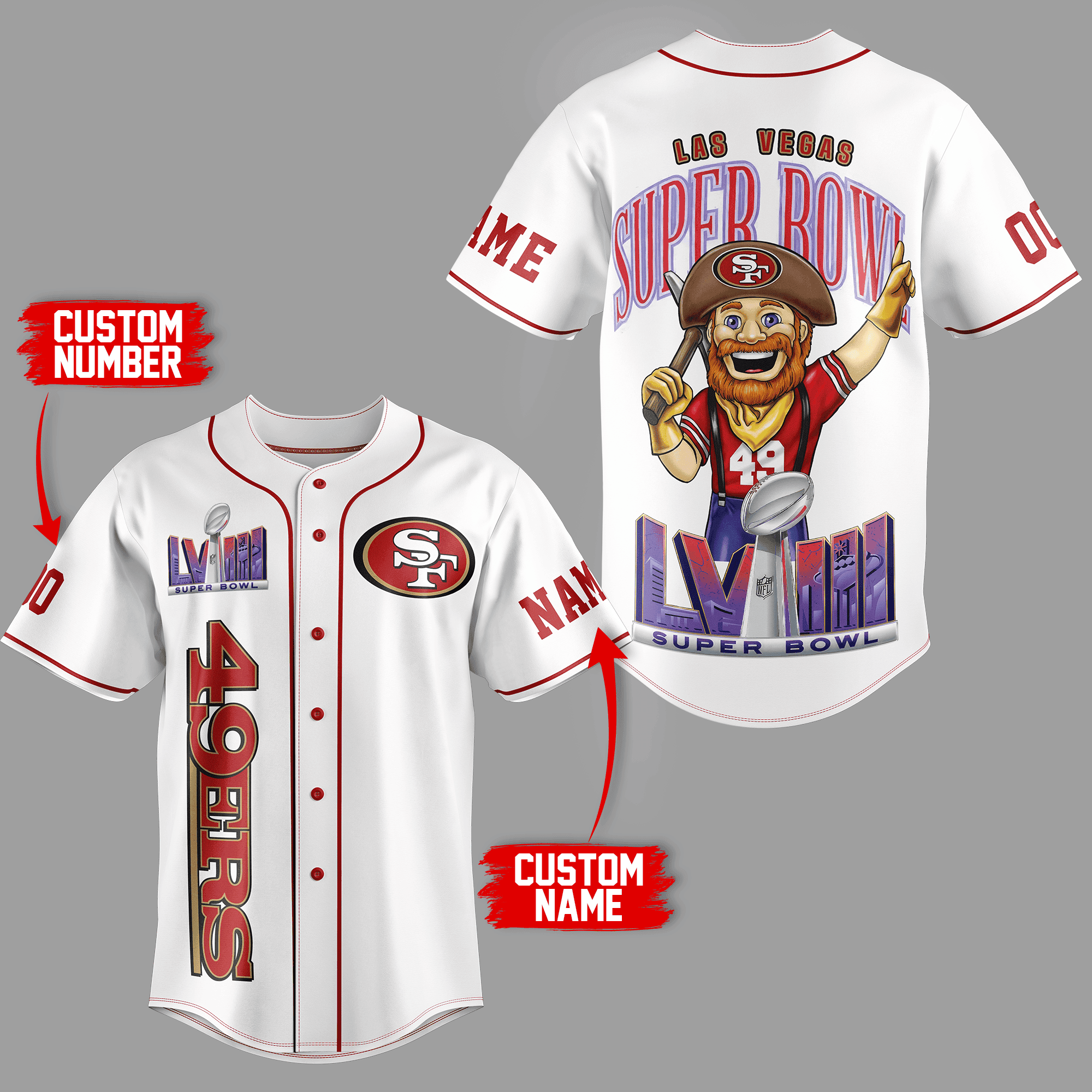 San Francisco 49Ers Baseball Jersey For Fans