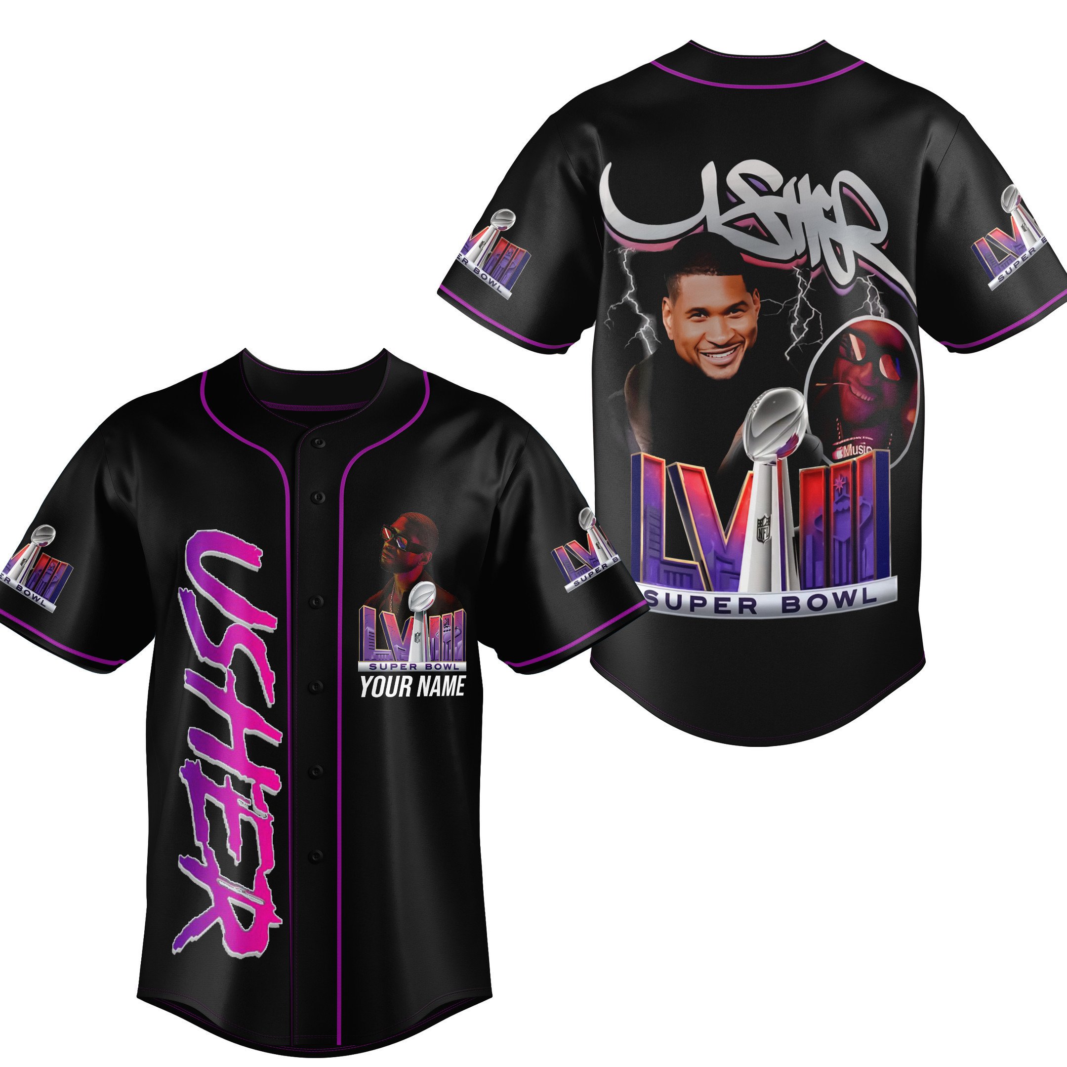 Super Bowl Usher Baseball Jersey For Fans