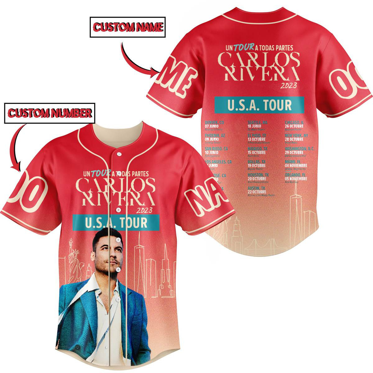 Carlos Rivera Baseball Jersey For Fans