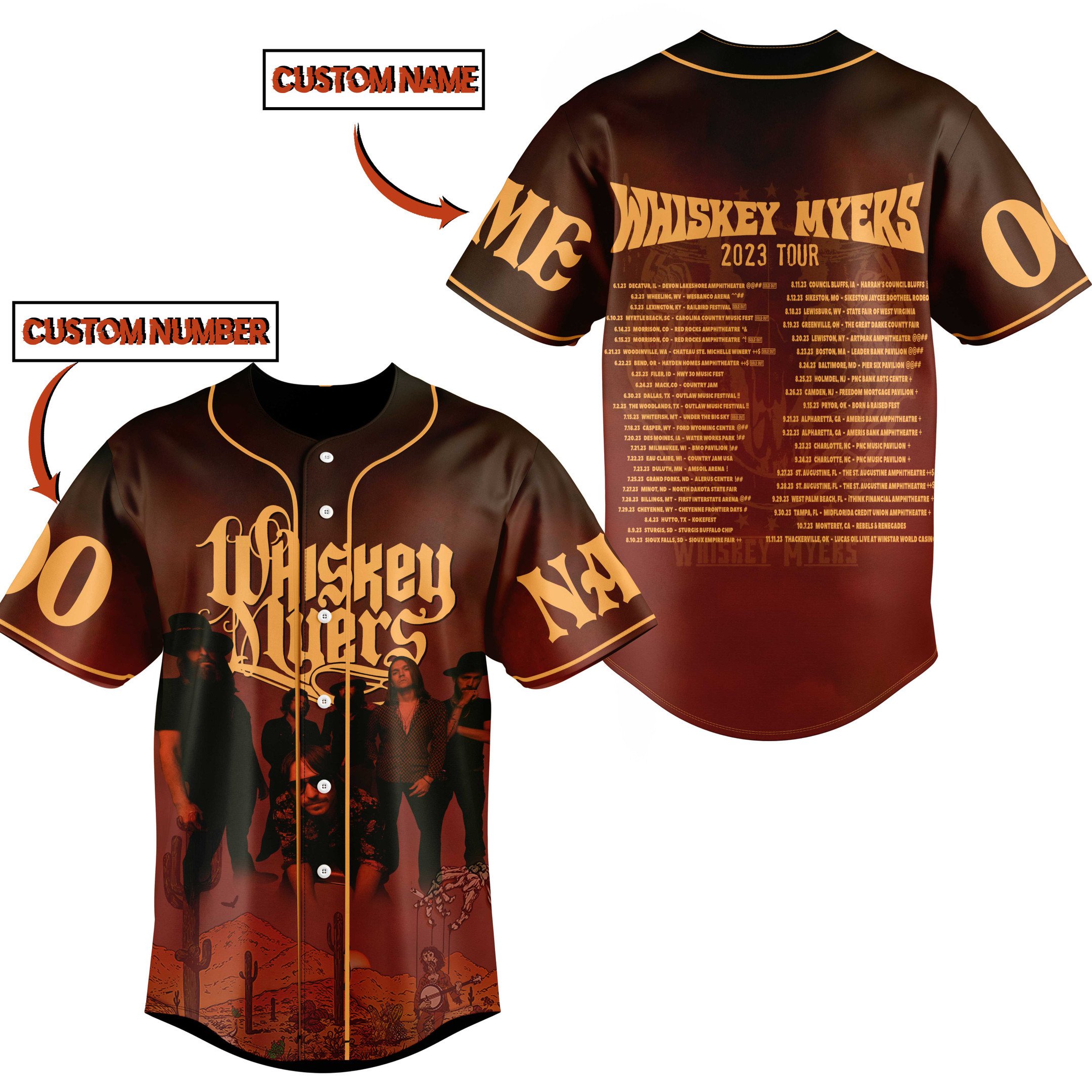 Whiskey Myers Baseball Jersey For Fans