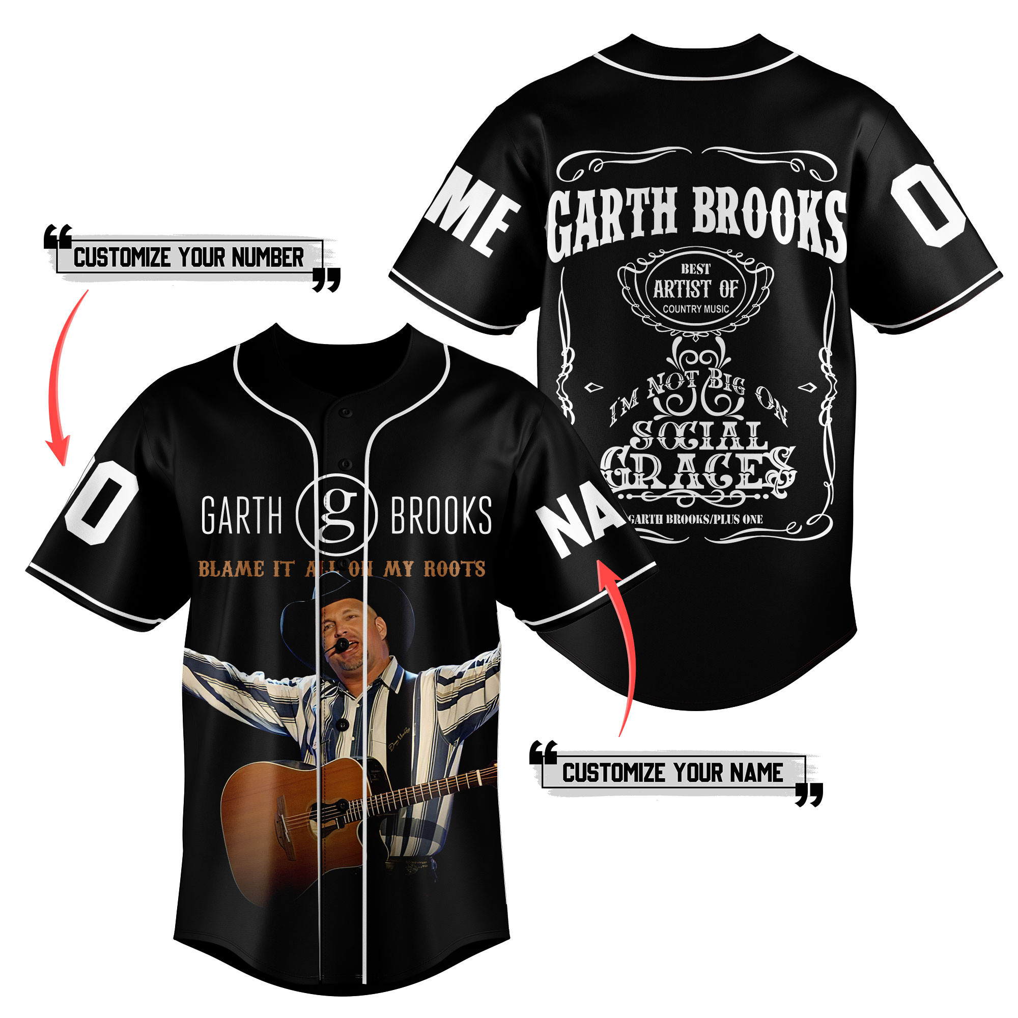 Garth Brooks Baseball Jersey For Fans