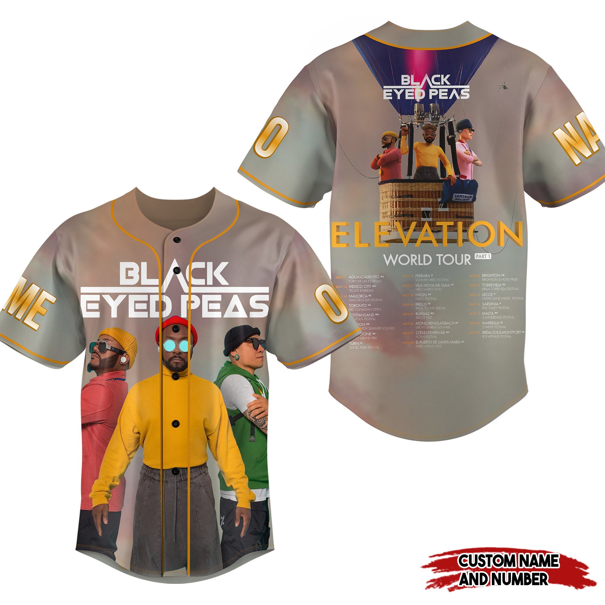 Black Eyed Peas Baseball Jersey For Fans