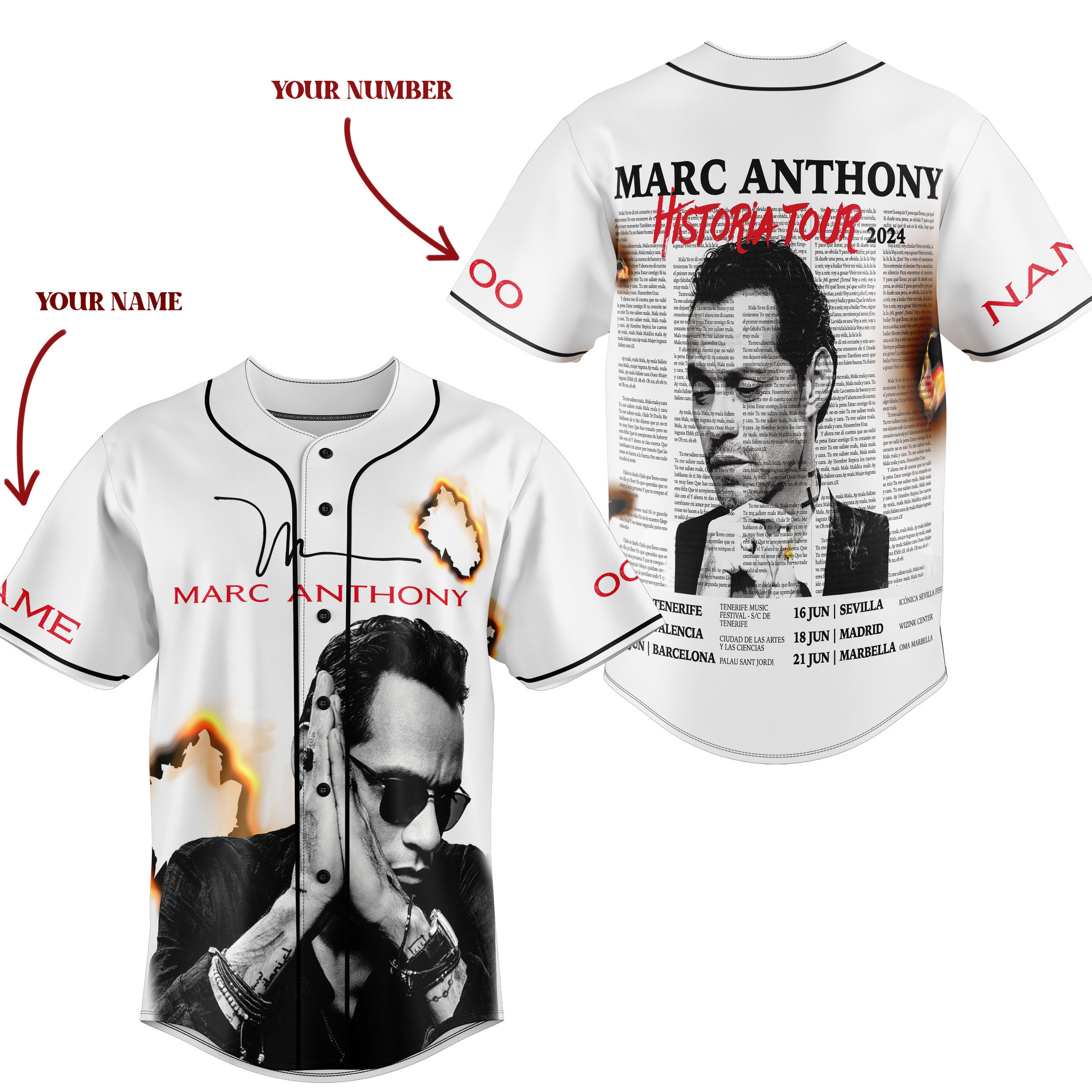 Marc Anthony Baseball Jersey For Fans