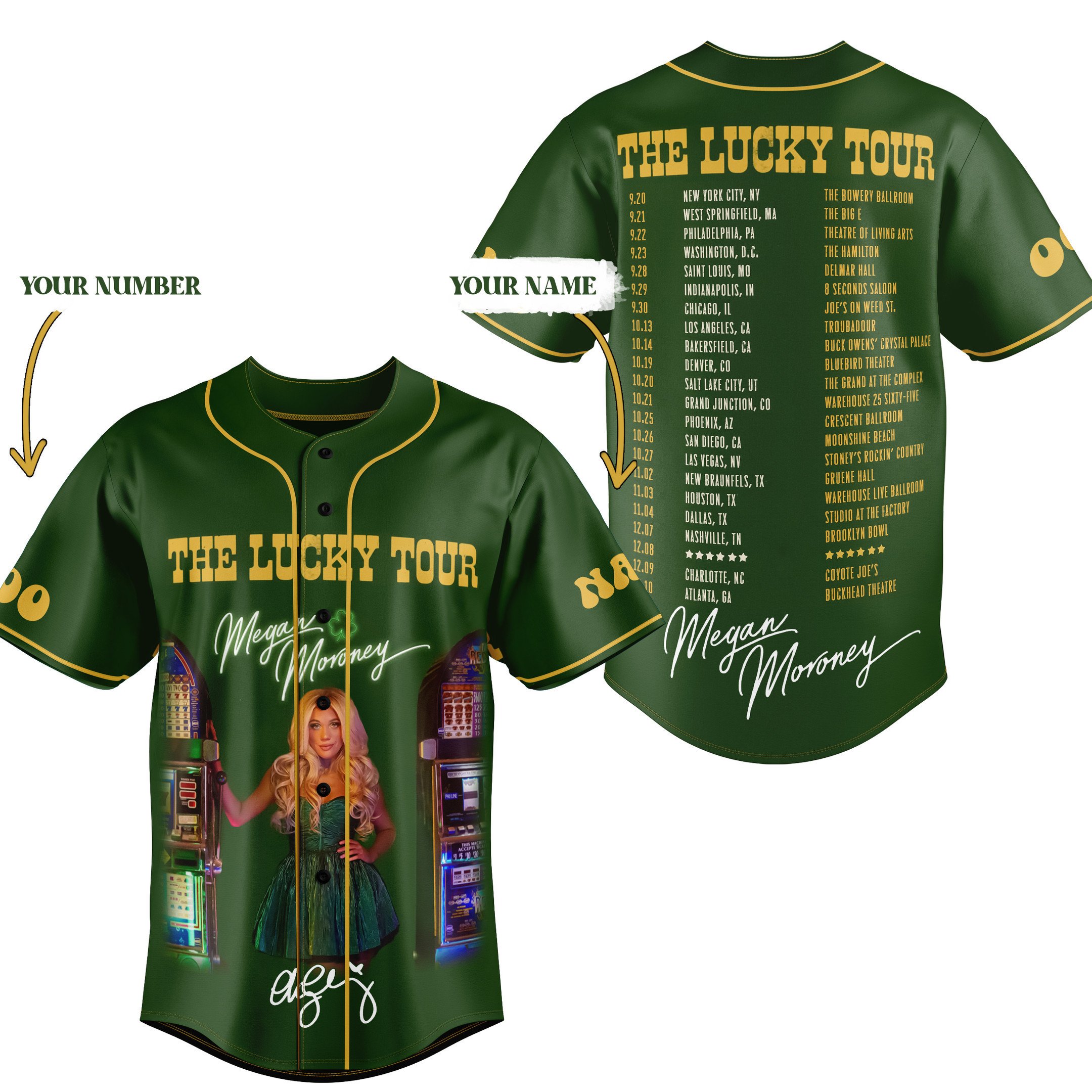 Megan Moroney The Lucky Tour Baseball Jersey For Fans