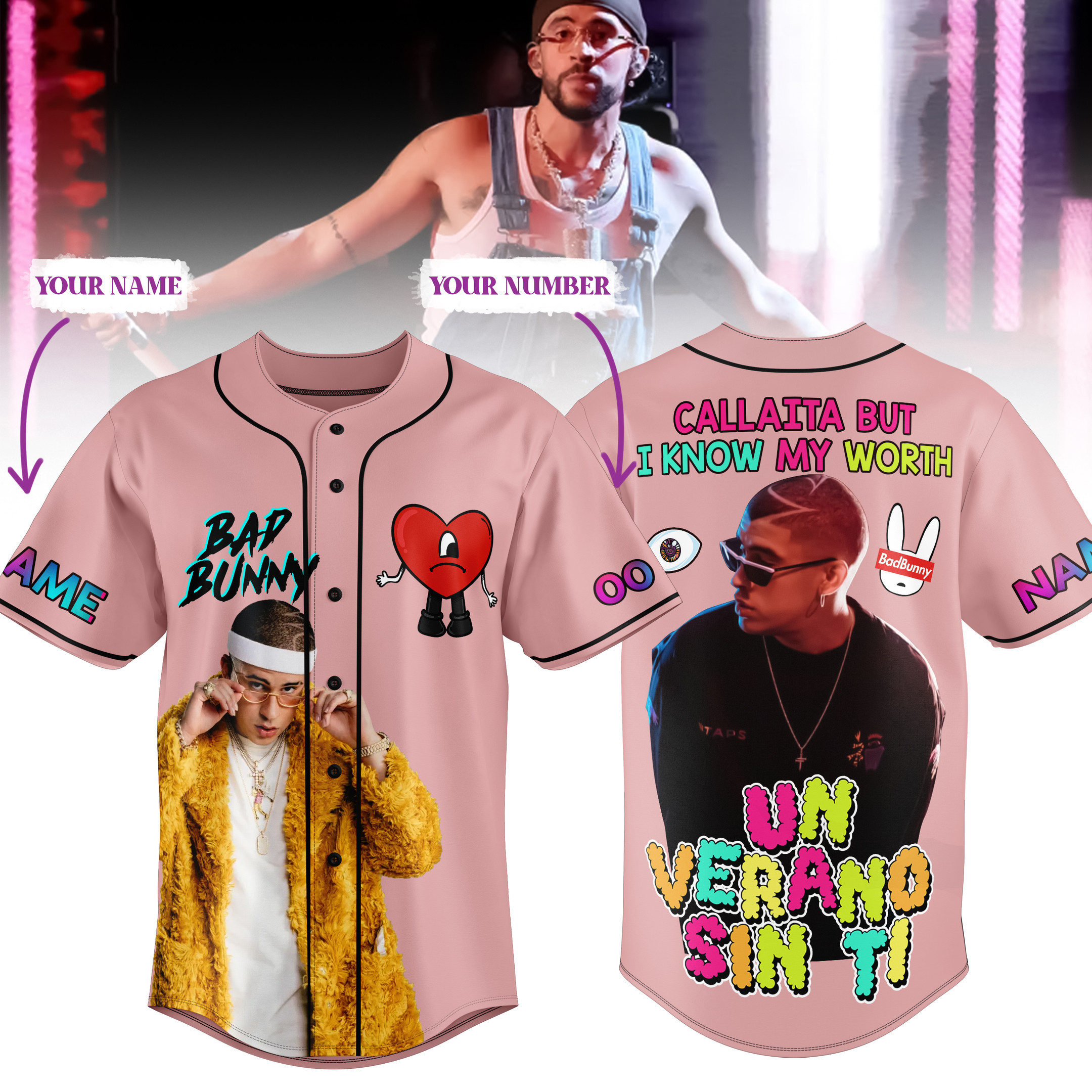 Bad Bunny Baseball Jersey For Fans