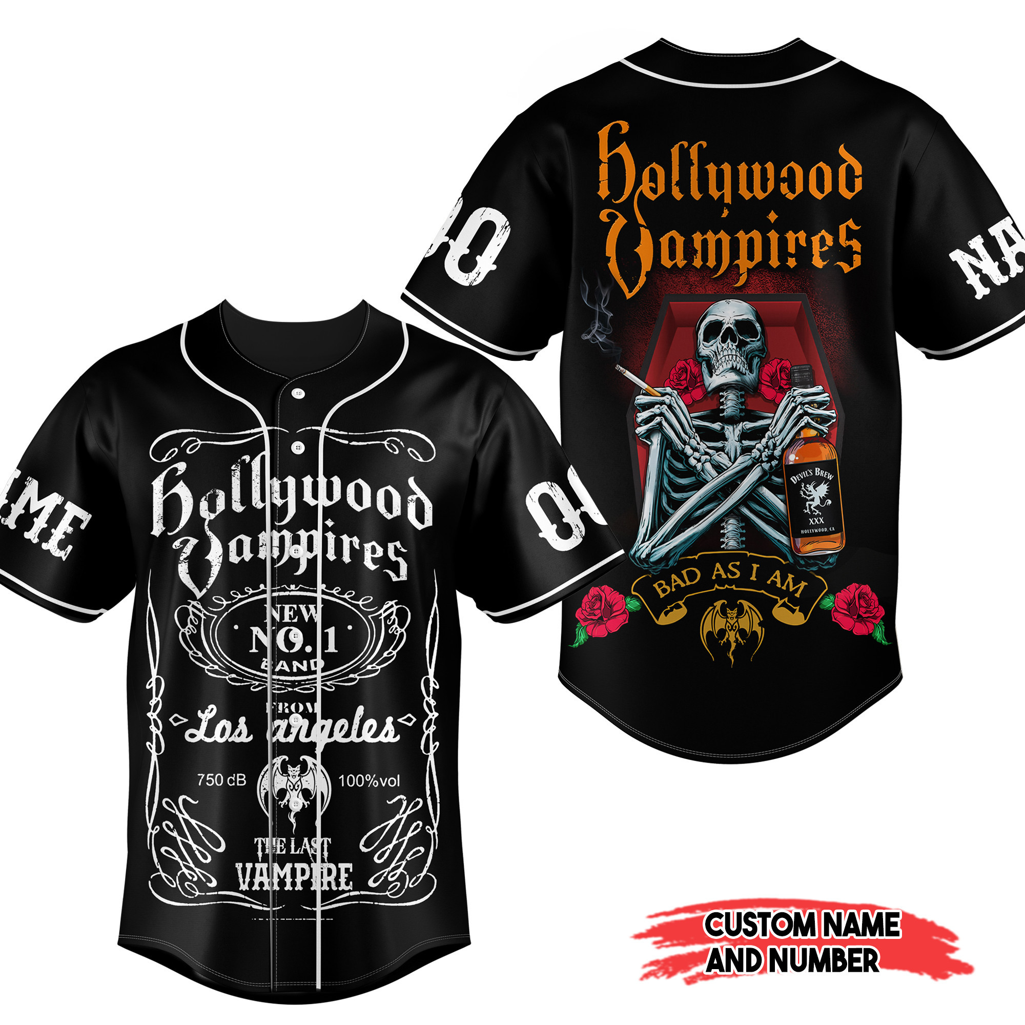 Hollywood Vampires Baseball Jersey For Fans