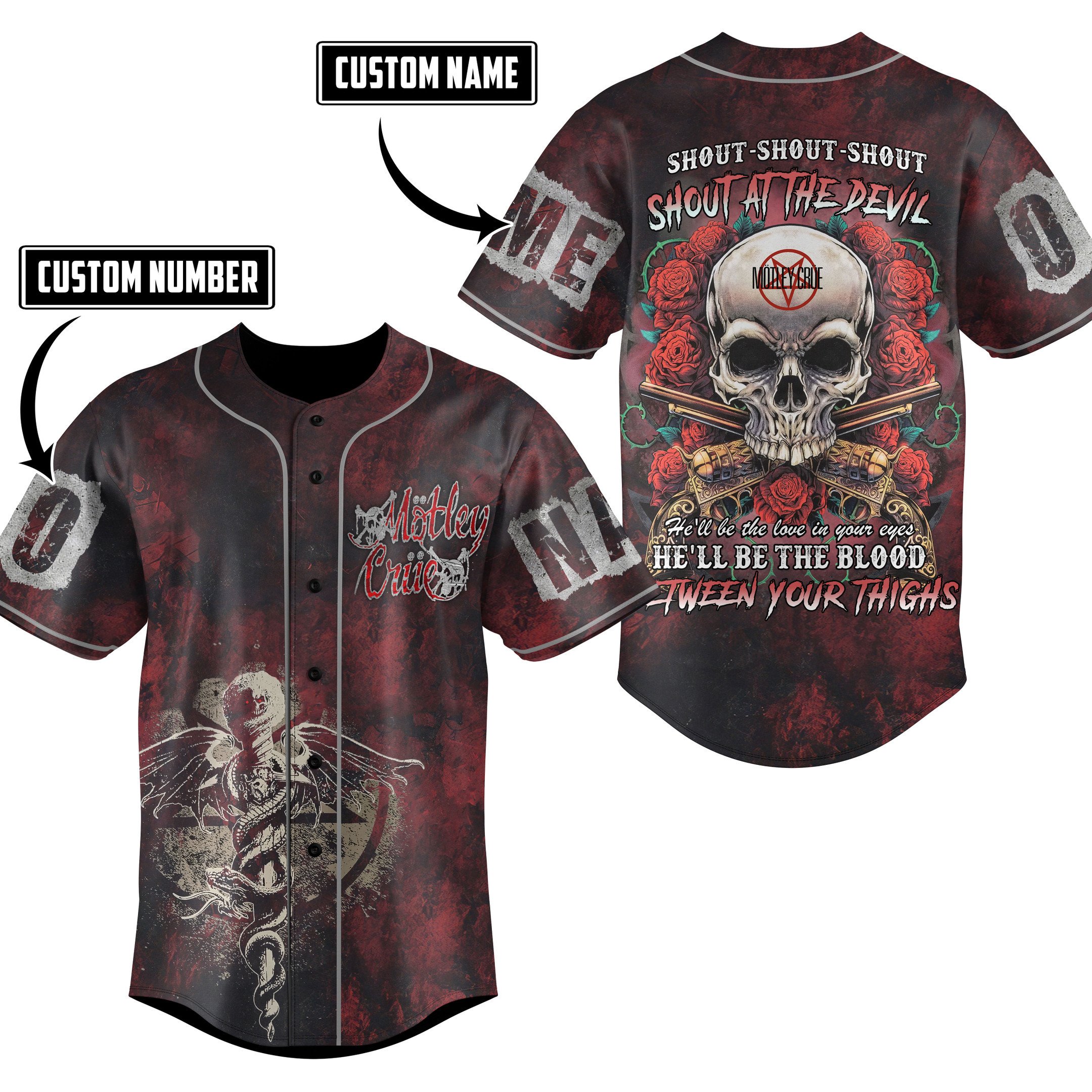 Motley Crue Baseball Jersey For Fans