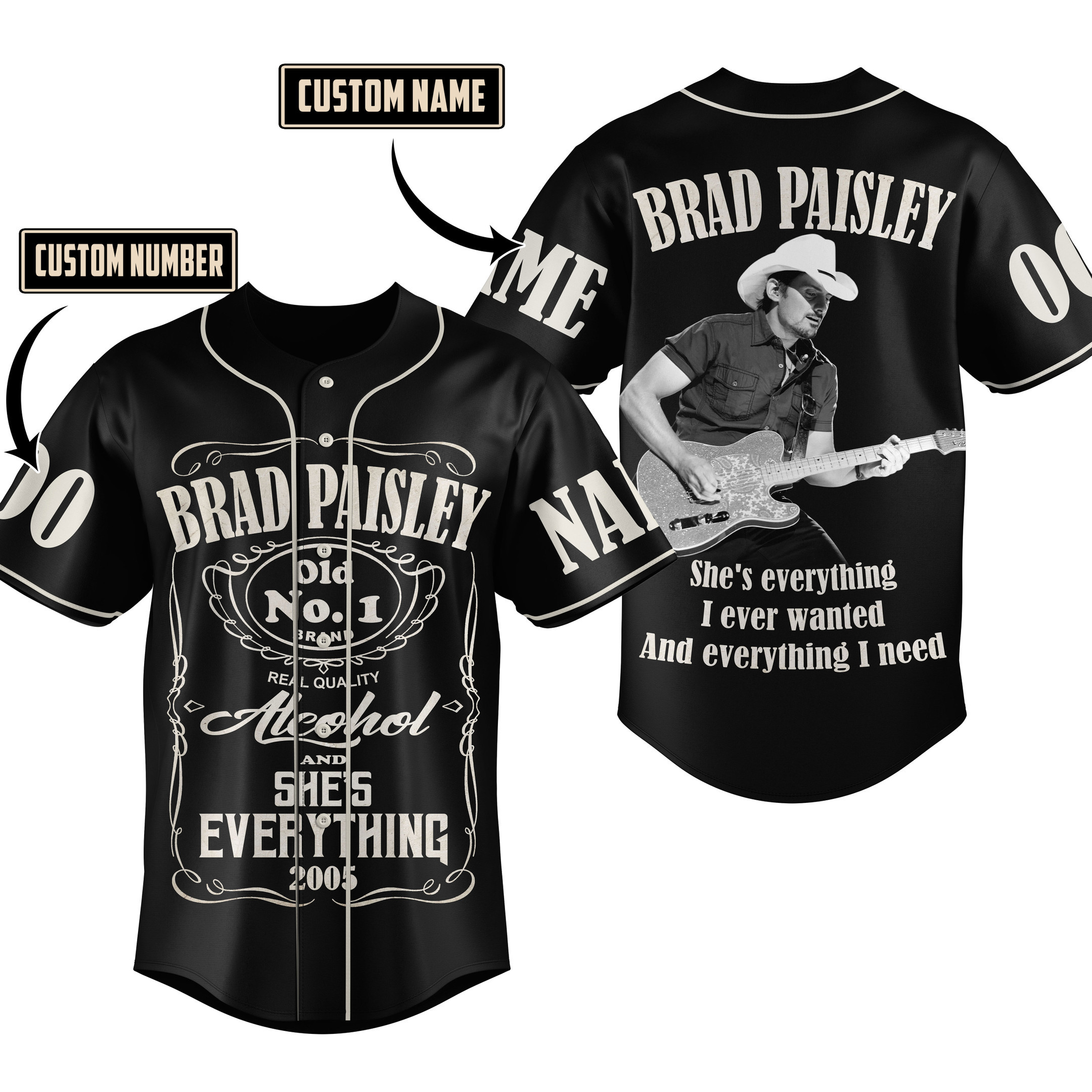 Brad Paisley Baseball Jersey For Fans
