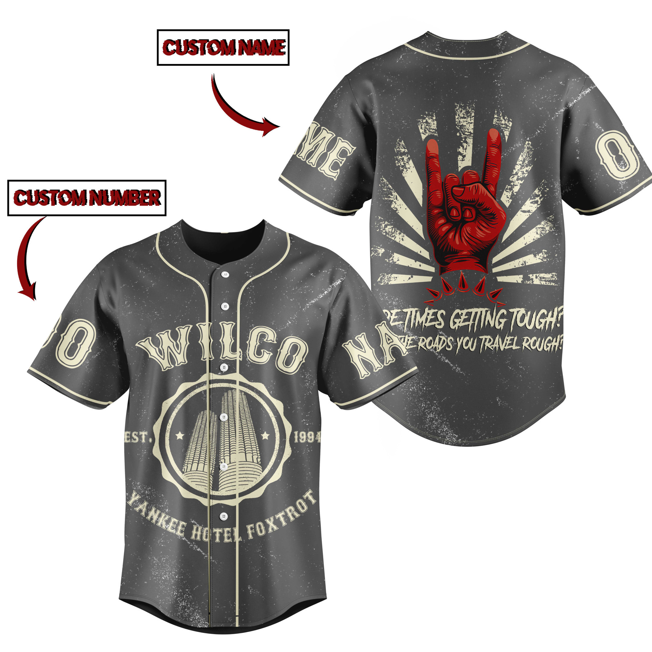 Yankee Hotel Foxtrot Wilco Baseball Jersey For Fans