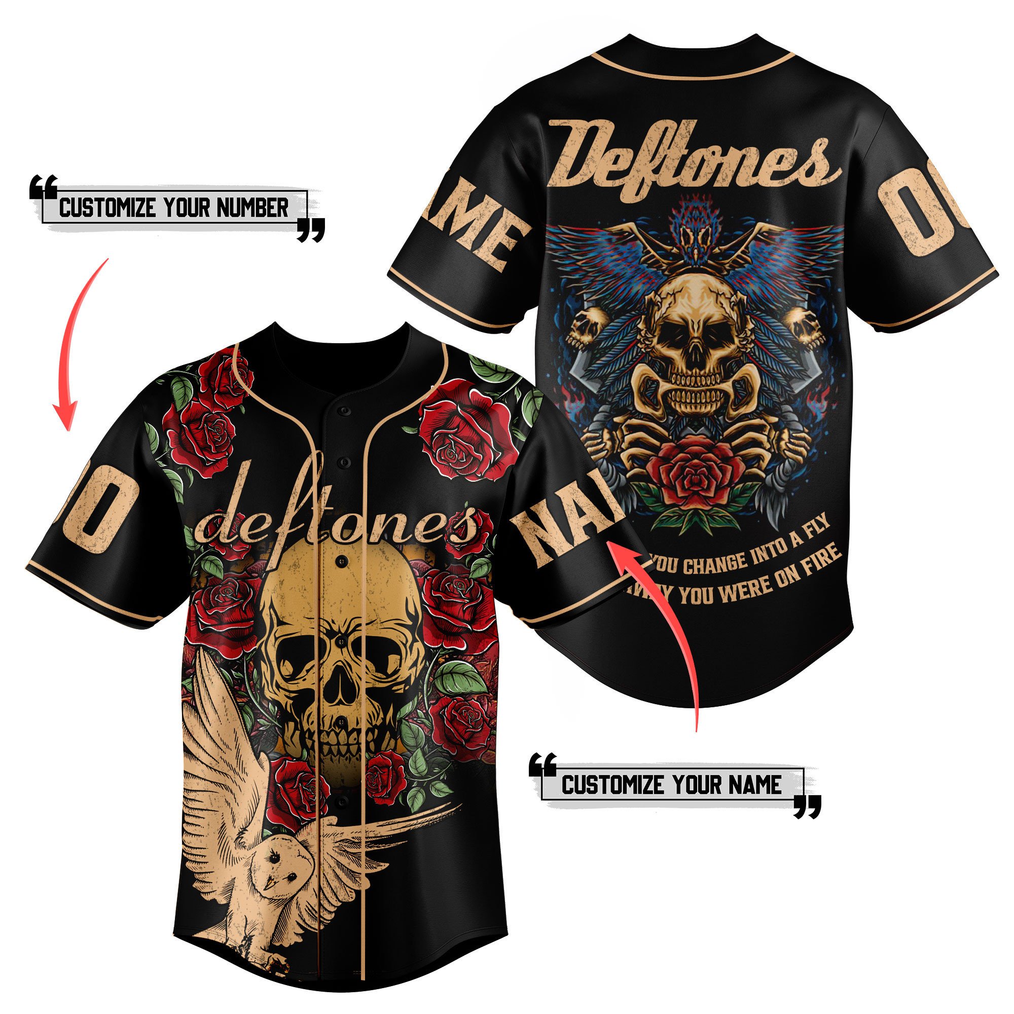 Deftones Baseball Jersey For Fans