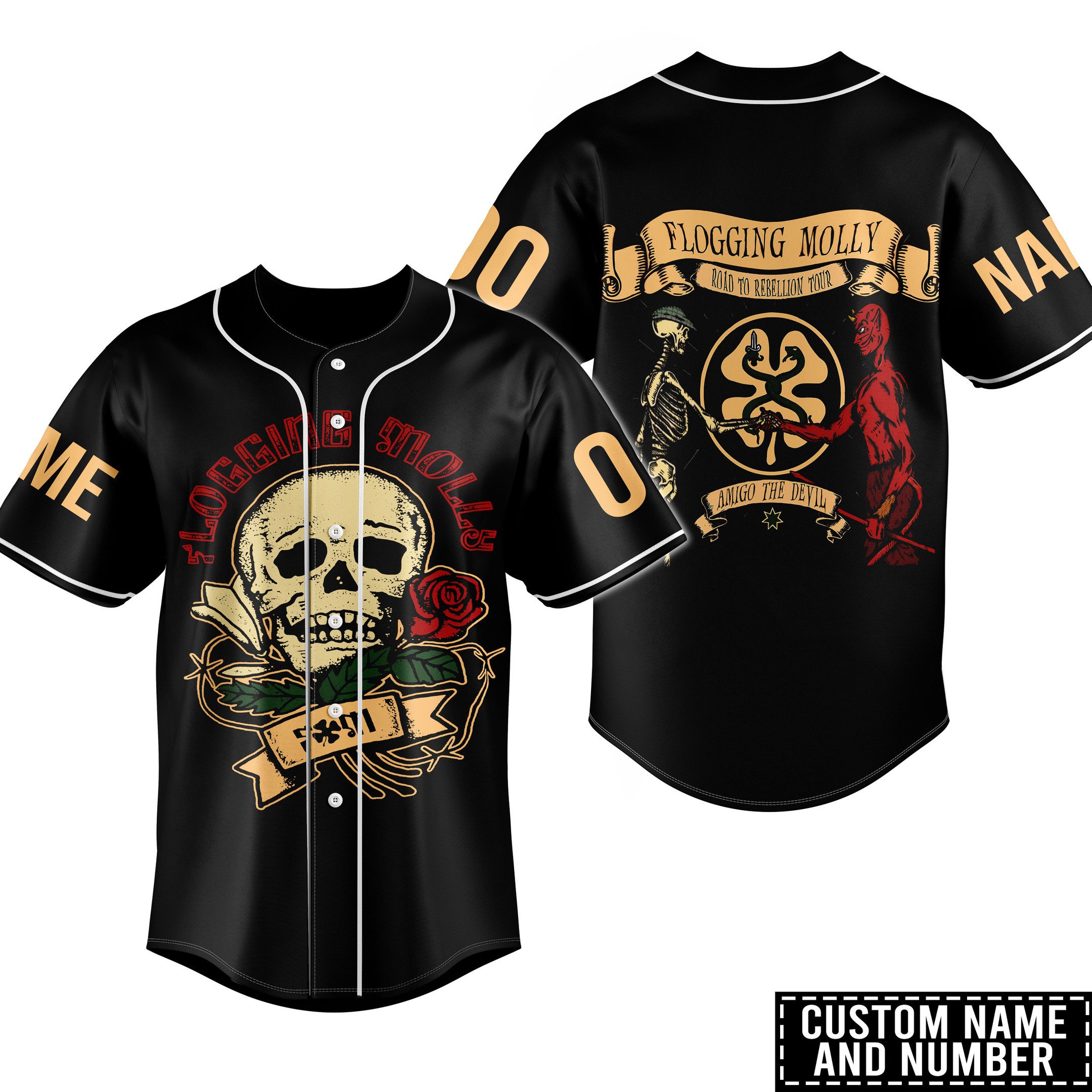 Flogging Molly Baseball Jersey For Fans