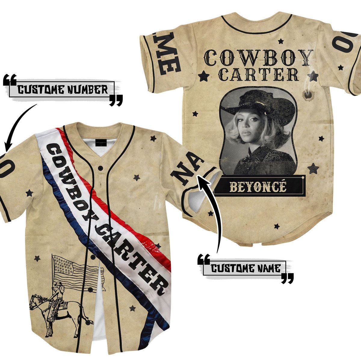 Beyonce Cowboy Carter Baseball Jersey For Fans