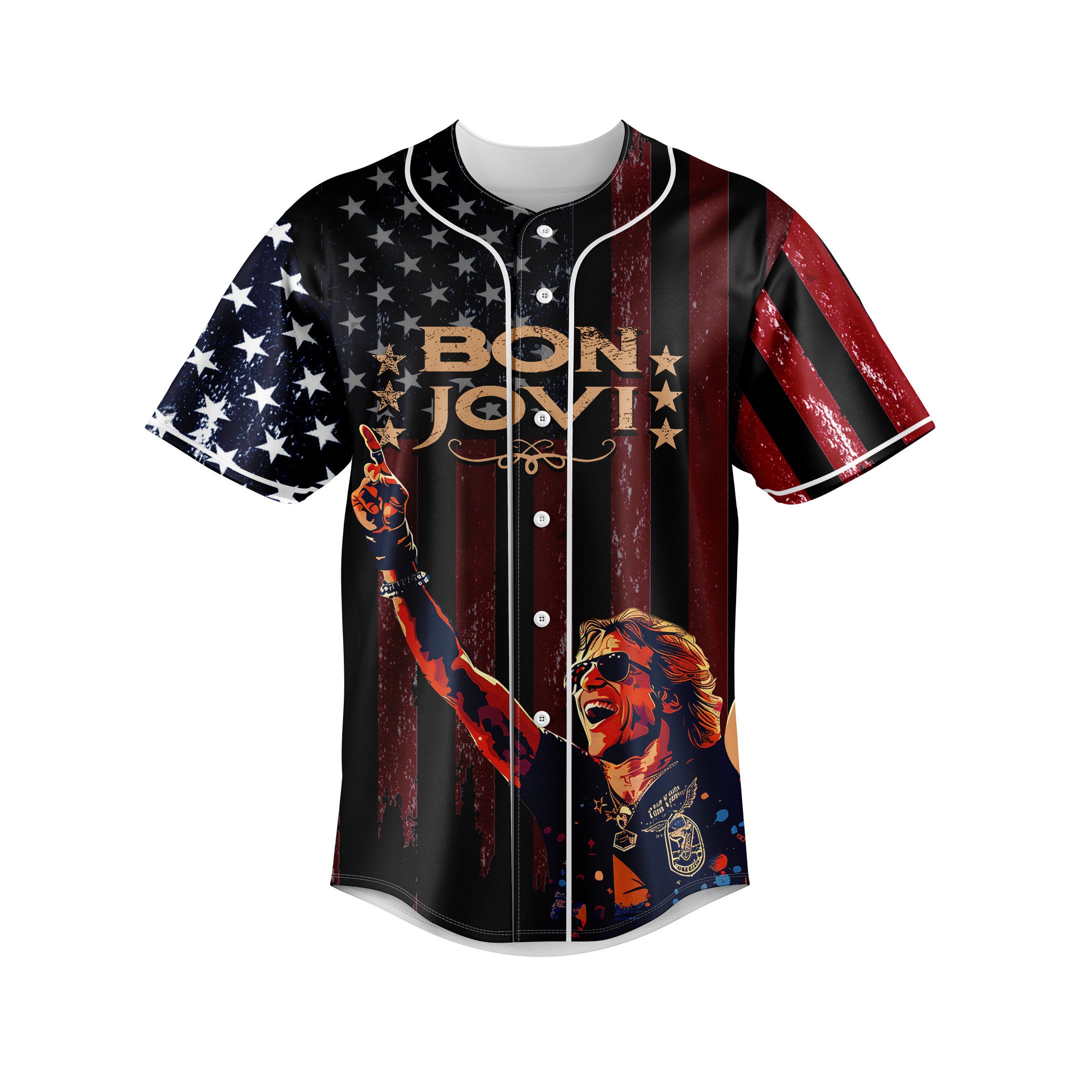 Bon Jovi Baseball Jersey For Fans