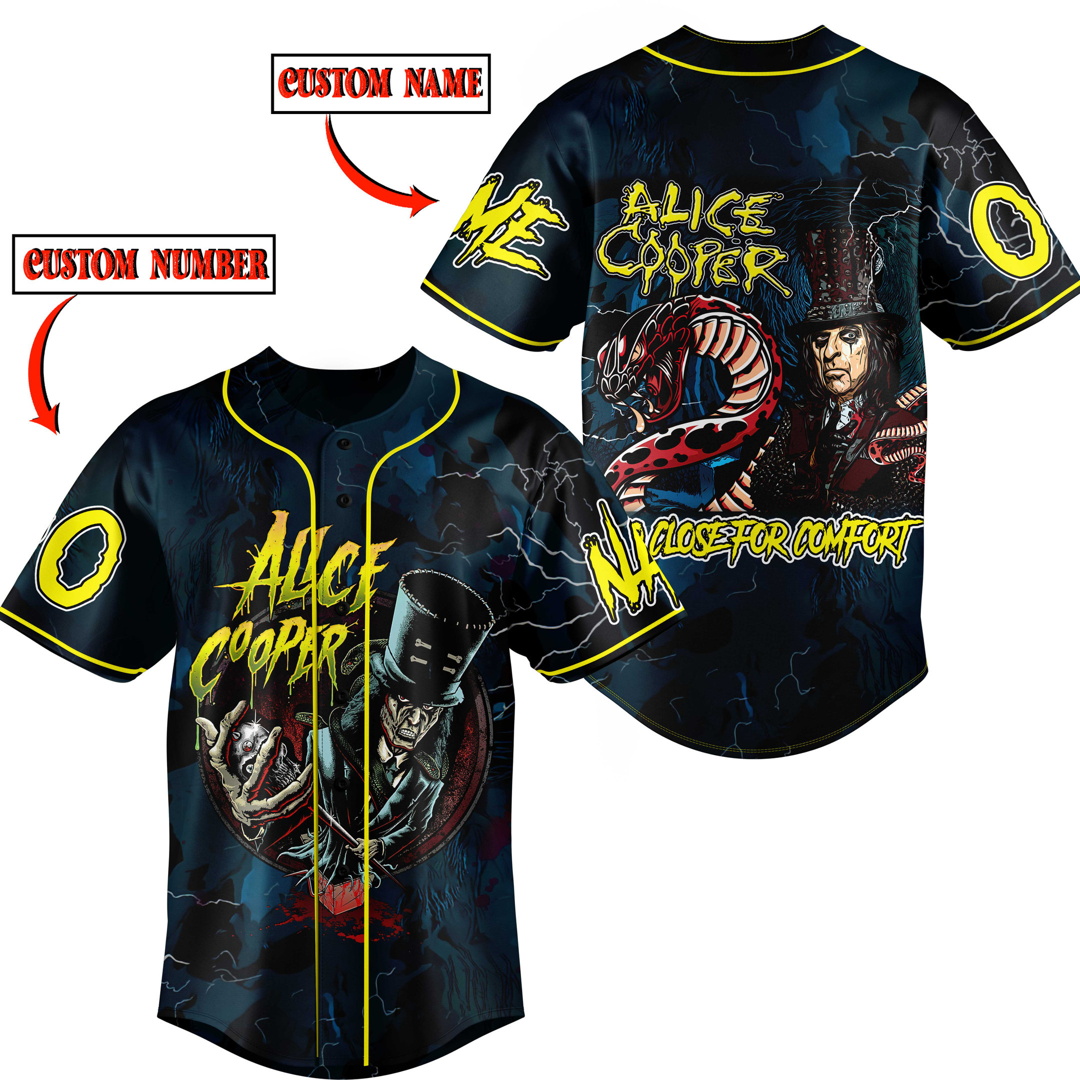 Alice Cooper Baseball Jersey For Fans