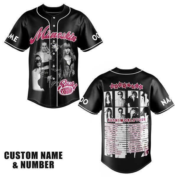 Maneskin Rush World Tour Baseball Jersey For Fans