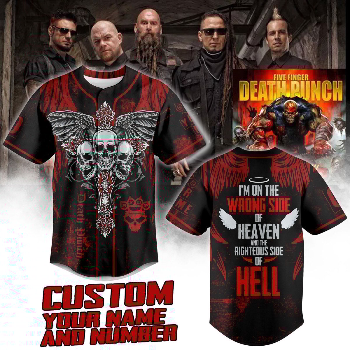 Five Finger Death Punch Baseball Jersey For Fans