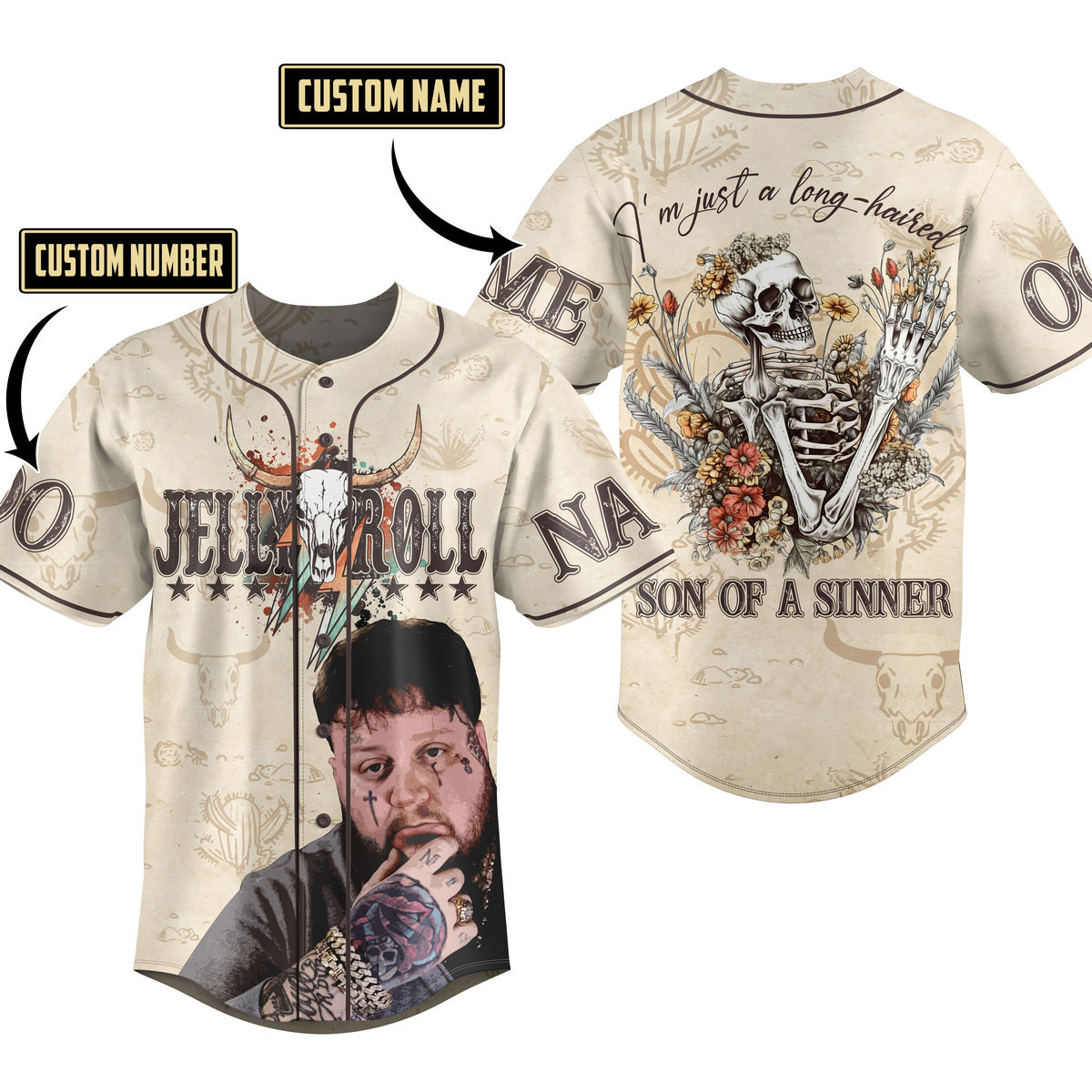 Jelly Roll Baseball Jersey For Fans