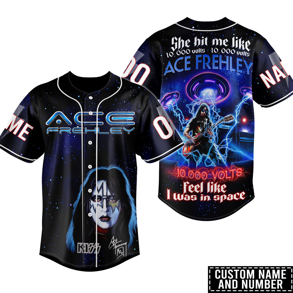 Kiss Ace Frehley Baseball Jersey For Fans