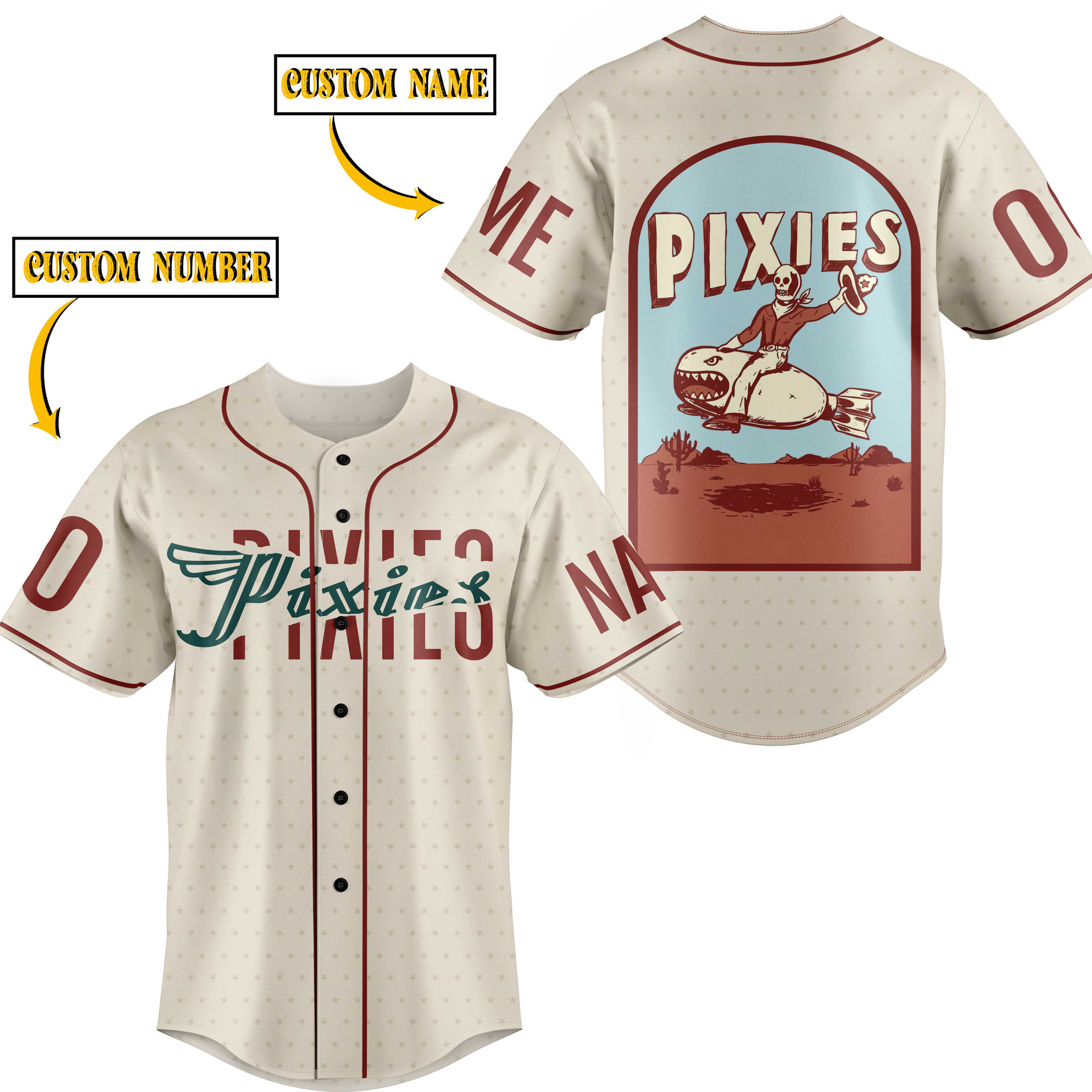 Pixies Baseball Jersey For Fans
