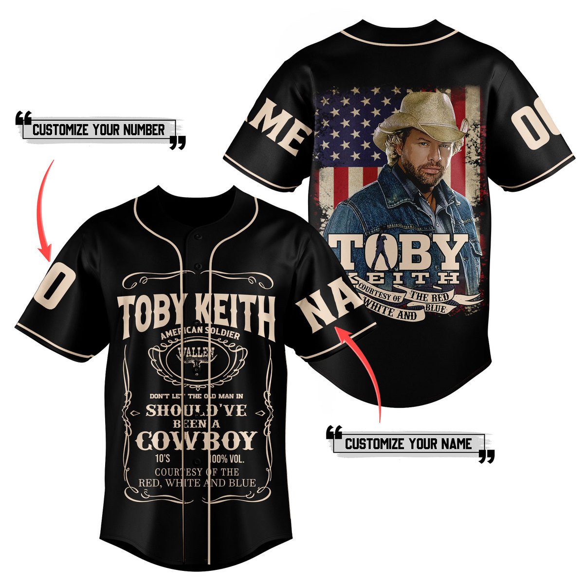 Toby Keith Baseball Jersey For Fans