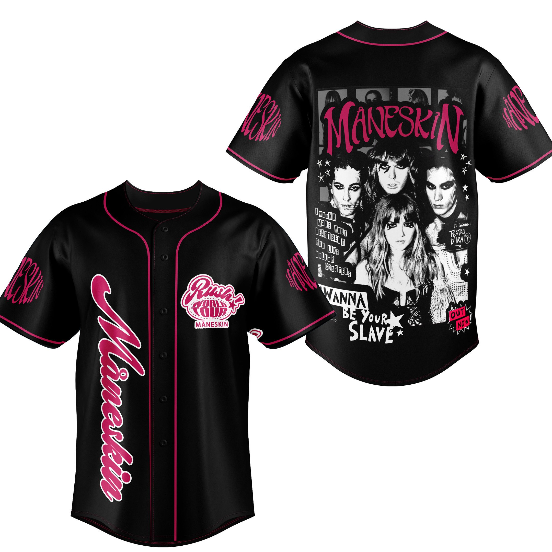Rush World Tour Maneskin Baseball Jersey For Fans