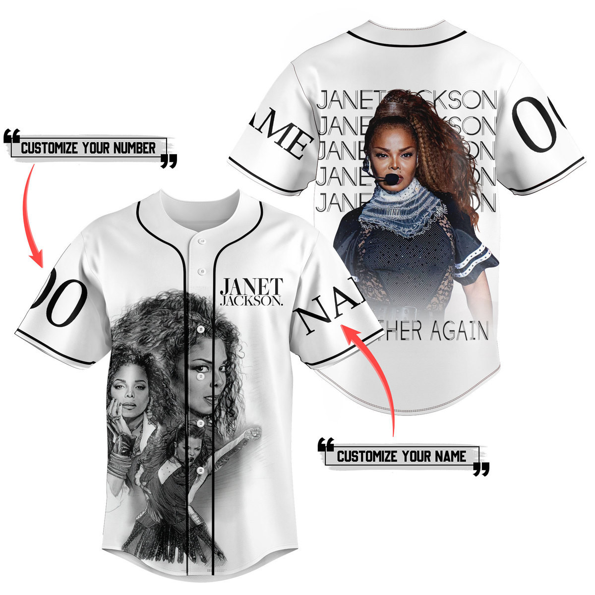 Janet Jackson Baseball Jersey For Fans