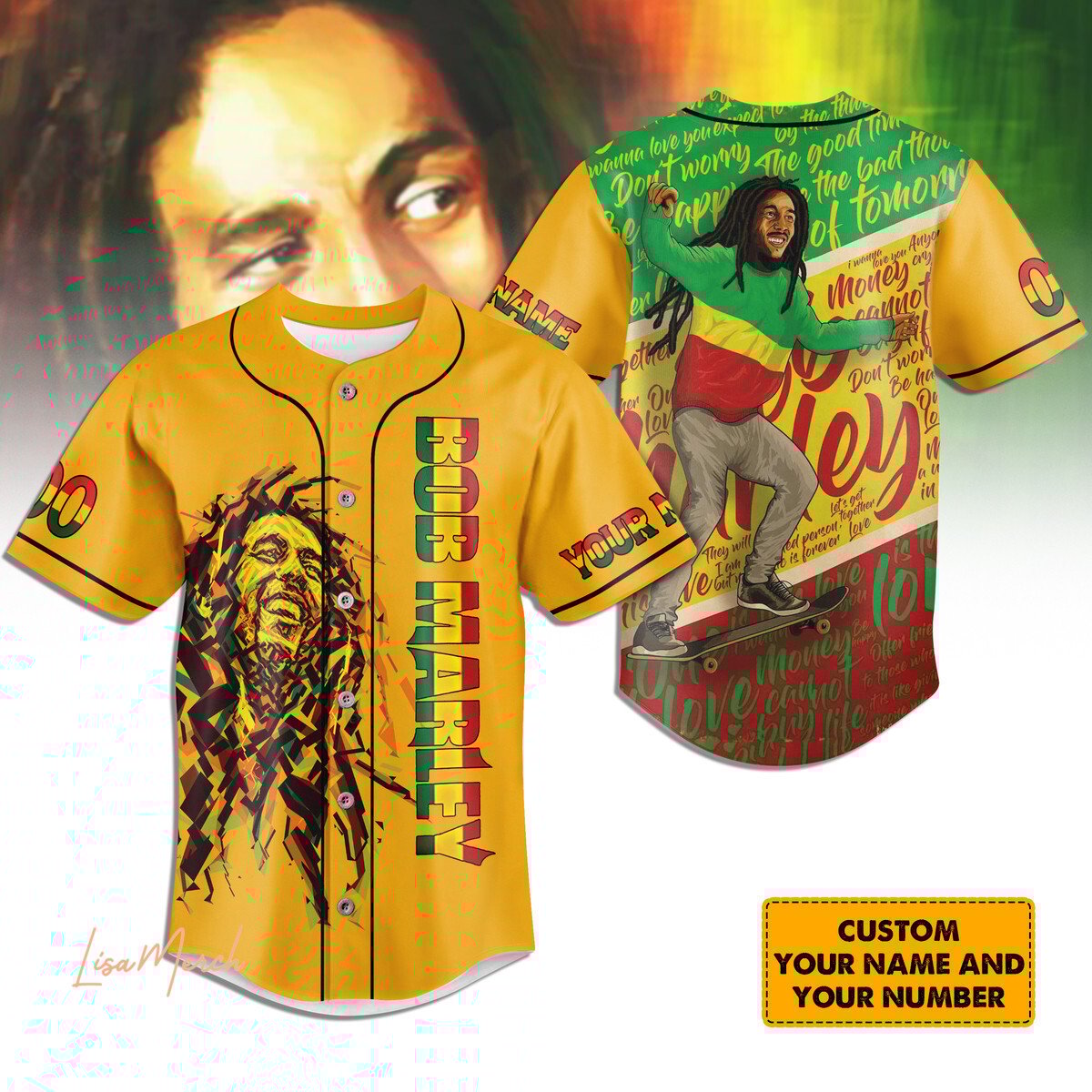 Bob Marley Baseball Jersey For Fans