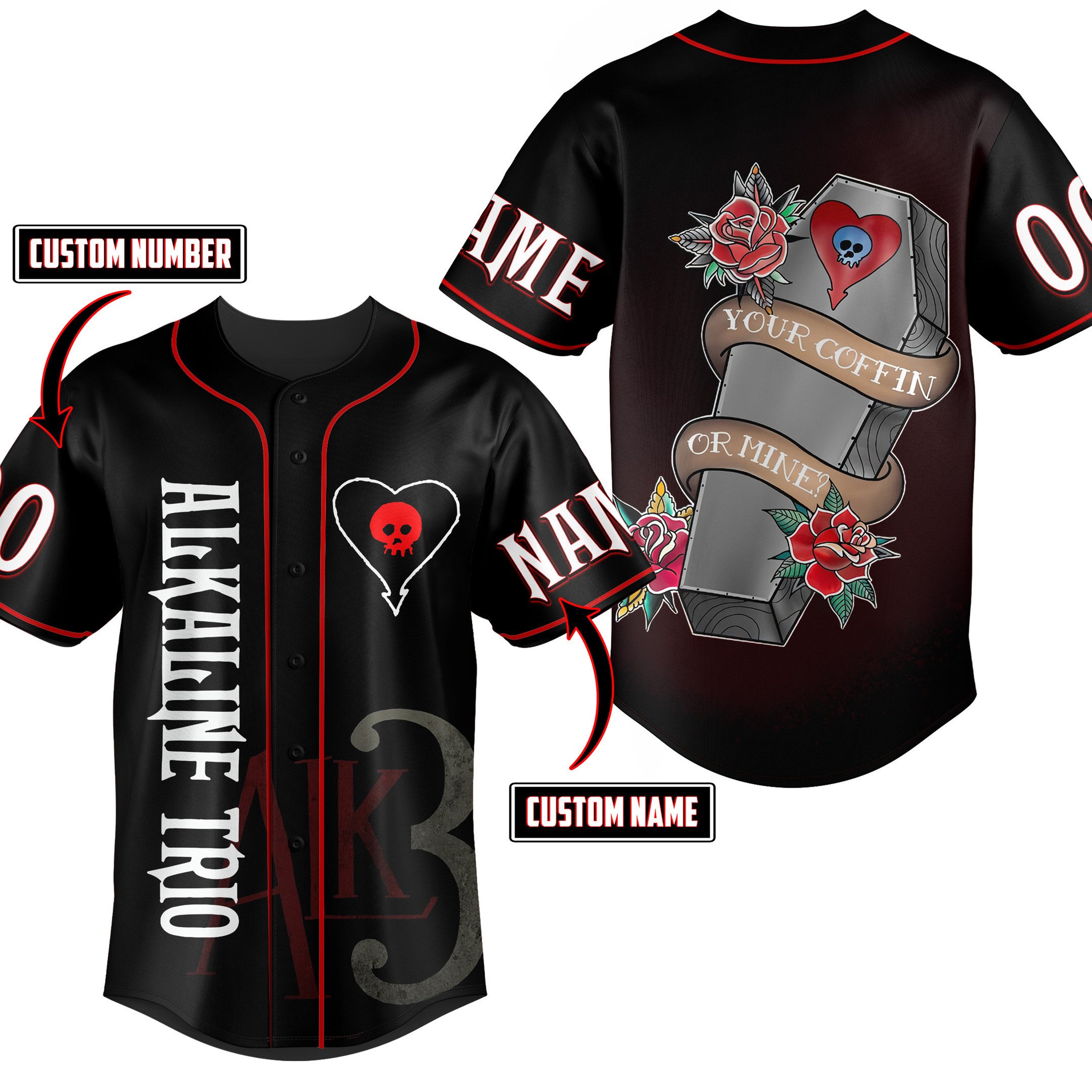 Alkaline Trio Baseball Jersey For Fans