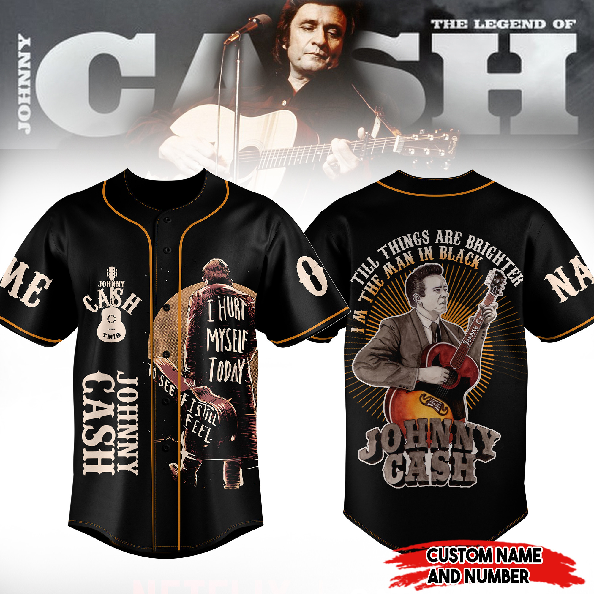 Johnny Cash Baseball Jersey For Fans