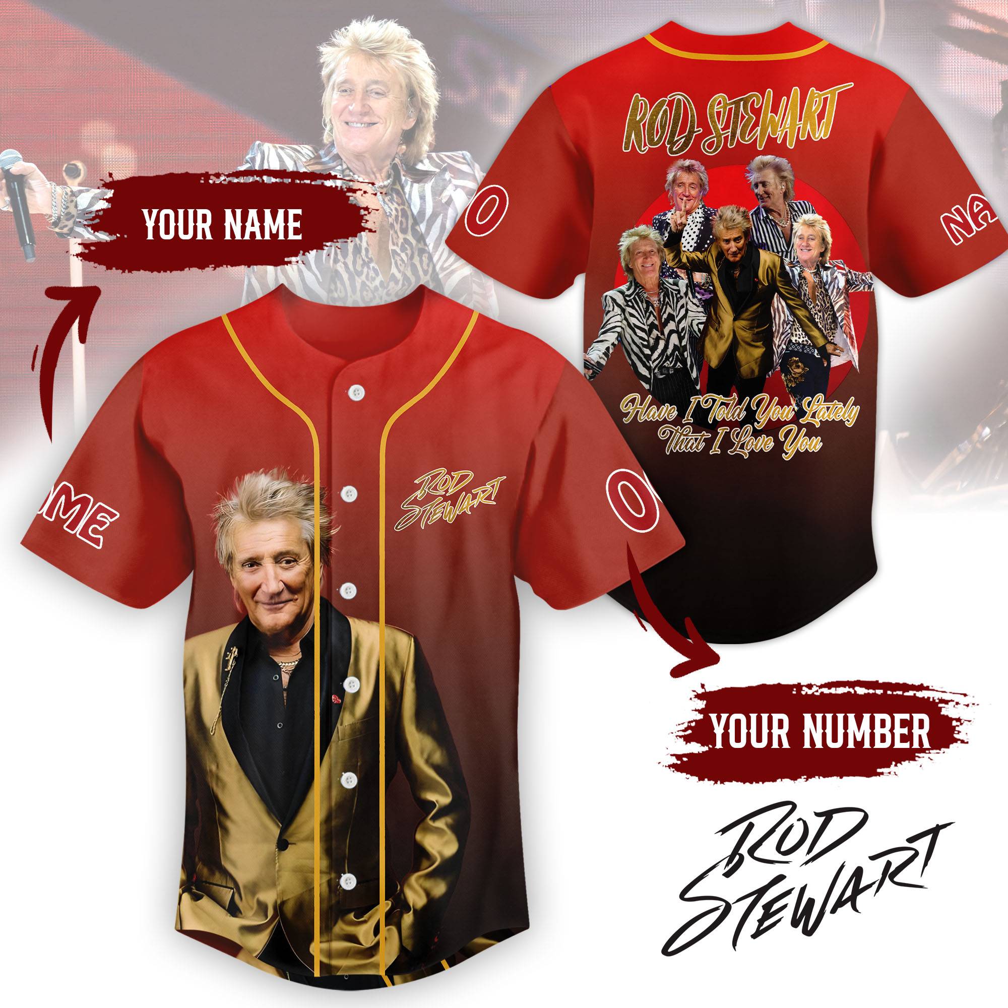 Rod Stewart Music Personalized Baseball Jersey For Fans