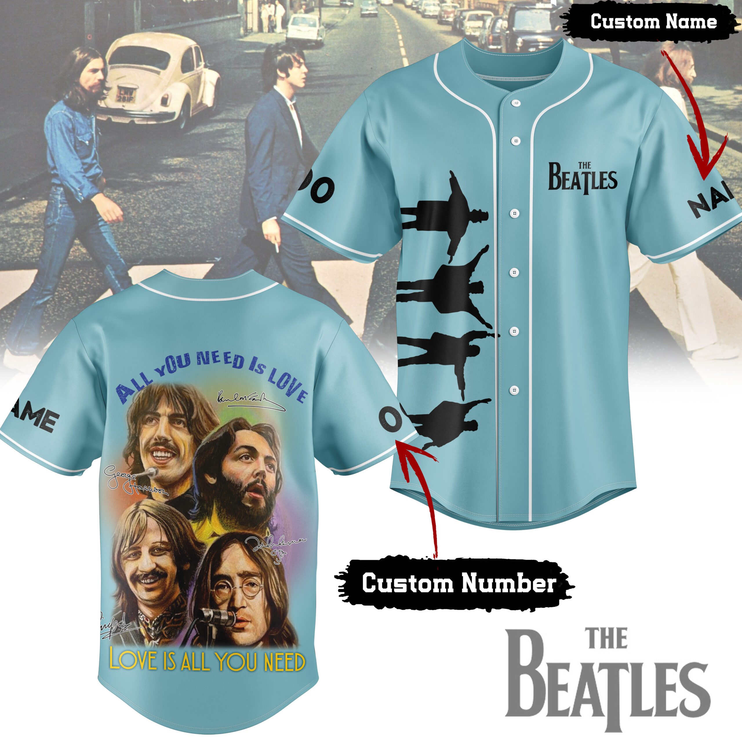 The Beatles Music Personalized Baseball Jersey For Fans