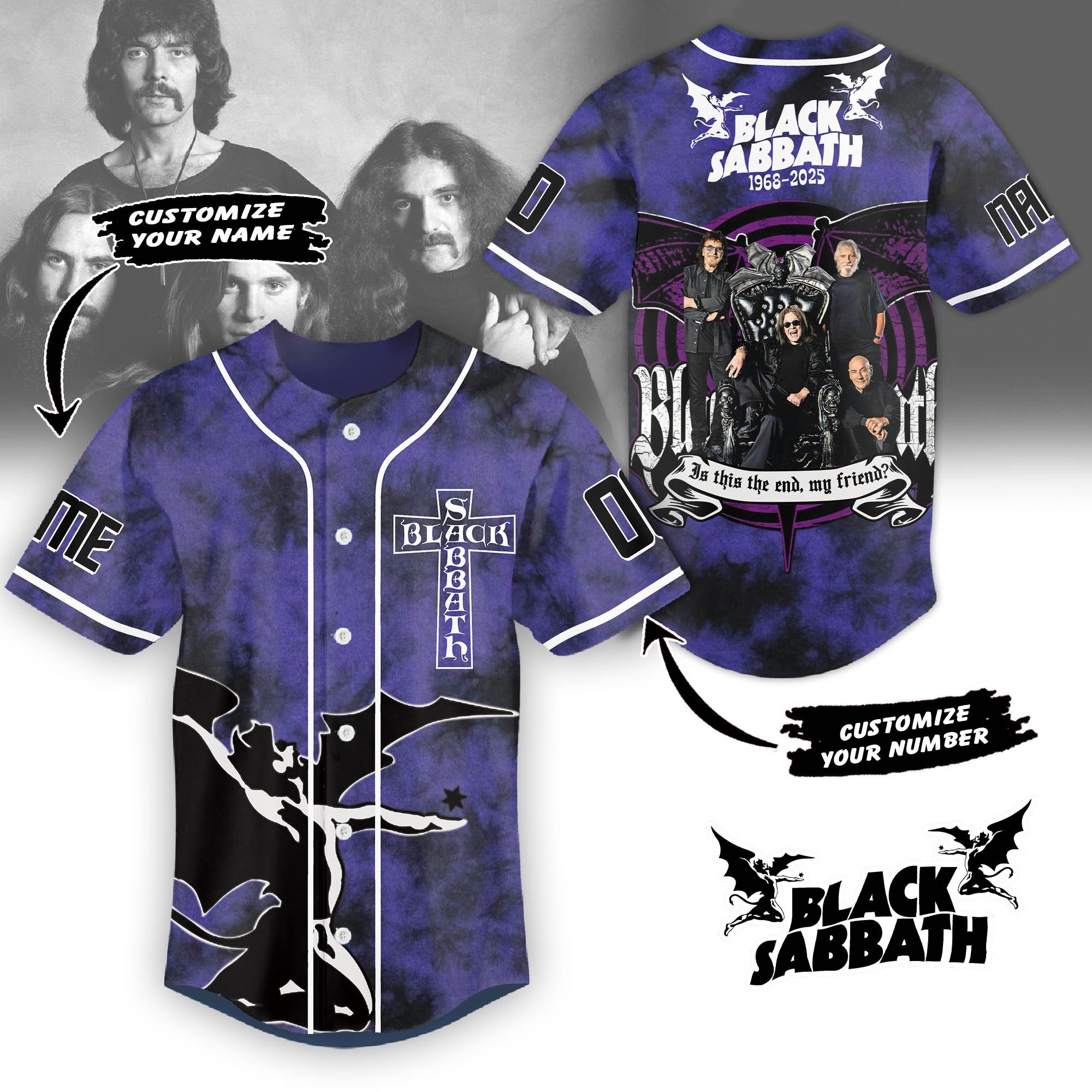 Black Sabbath Music Personalized Baseball Jersey For Fans