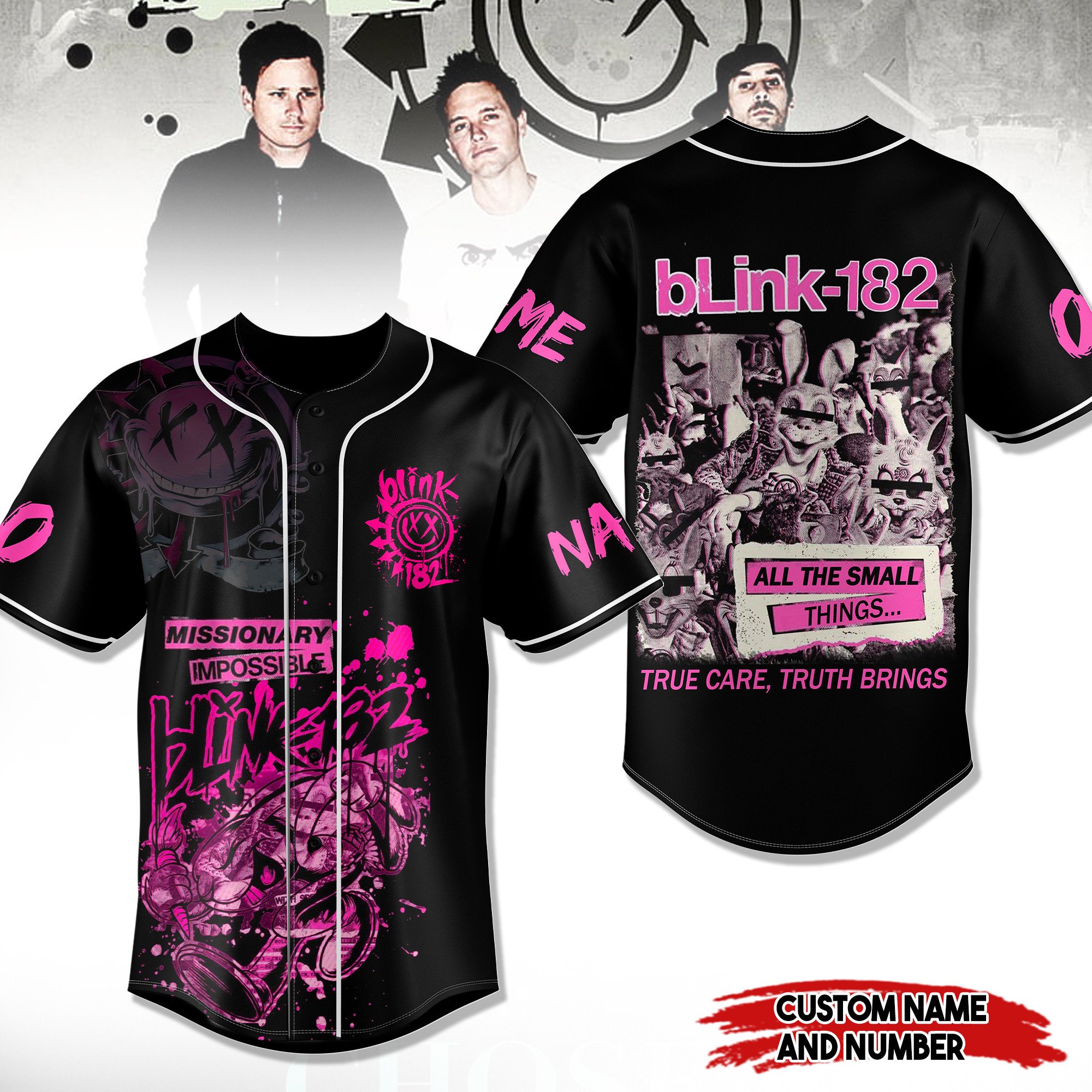 Blink-182 Music Personalized Baseball Jersey For Fan