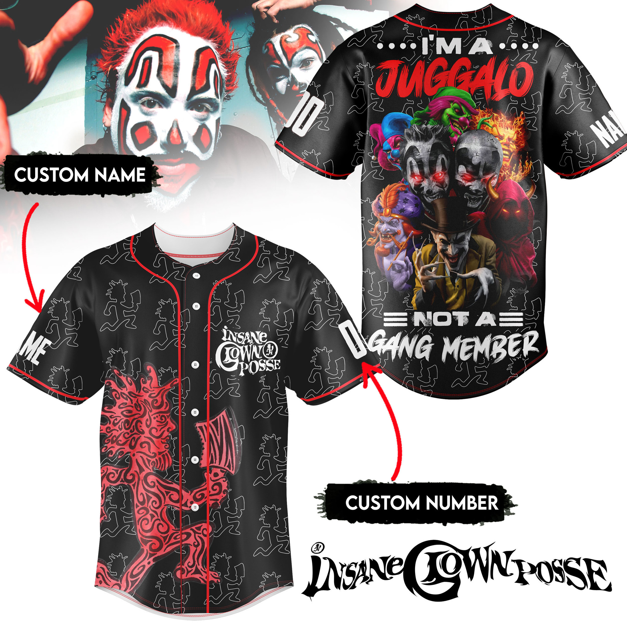 Insane Clown Posse Music Personalized Baseball Jersey For Fan