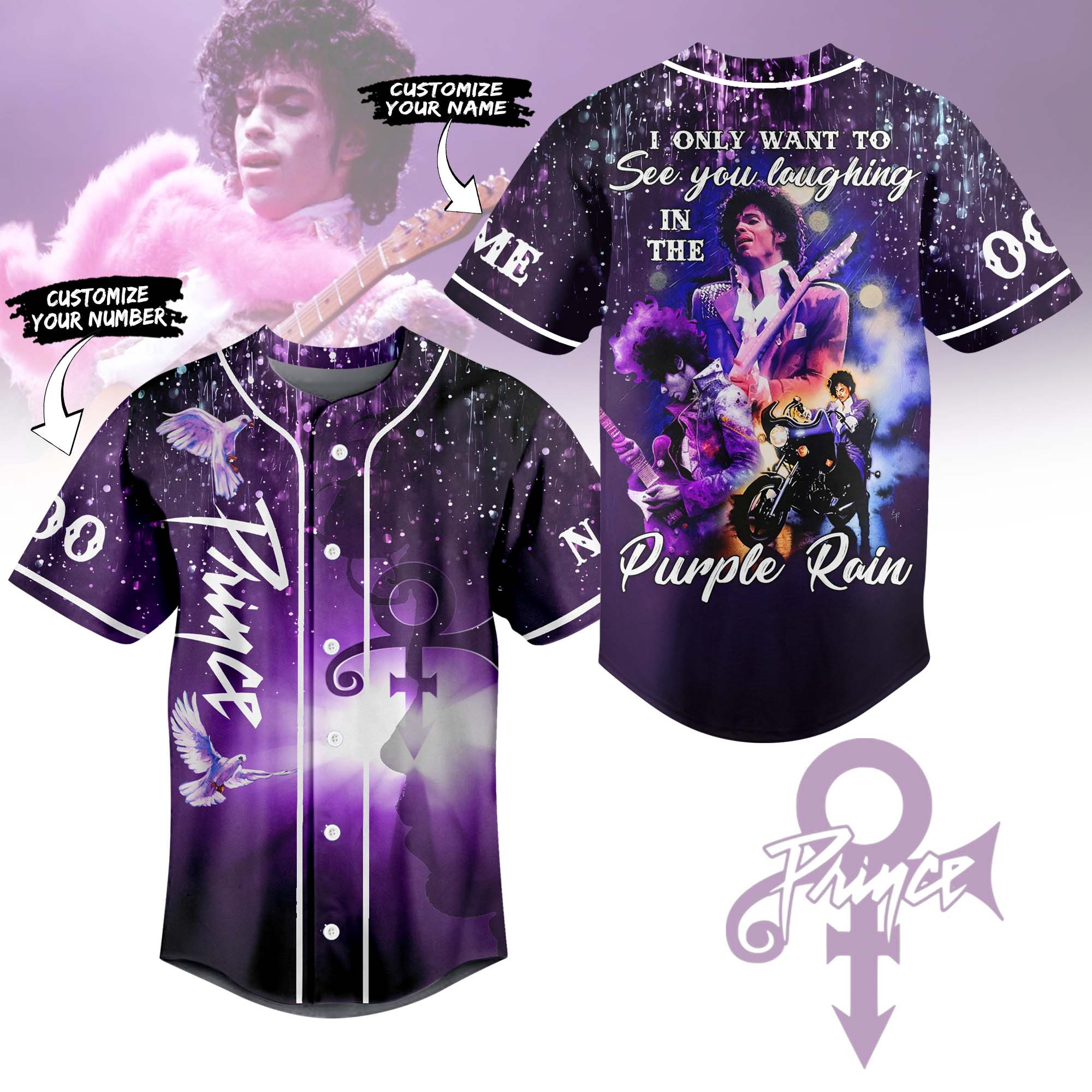 Purple Rain Prince Music Personalized Baseball Jersey For Fan