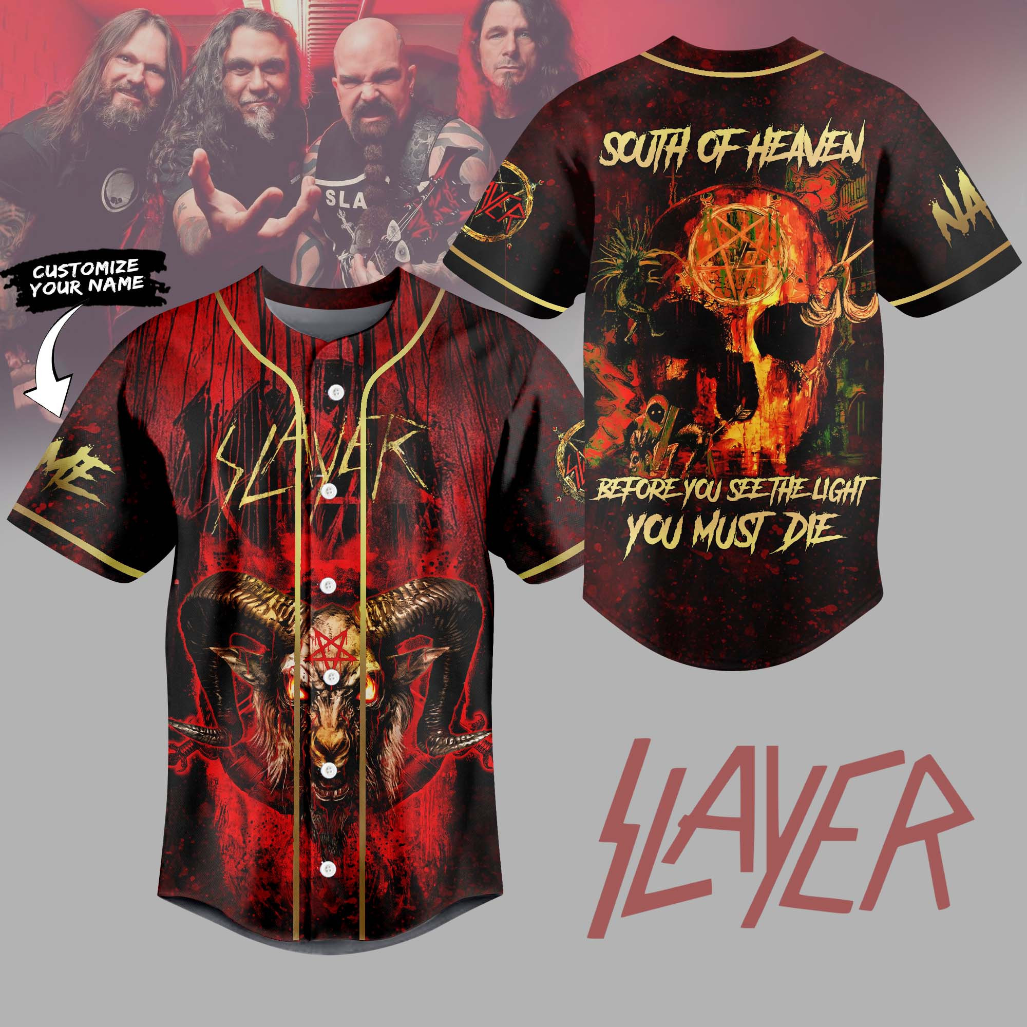 Slayer Music Personalized Baseball Jersey For Fan